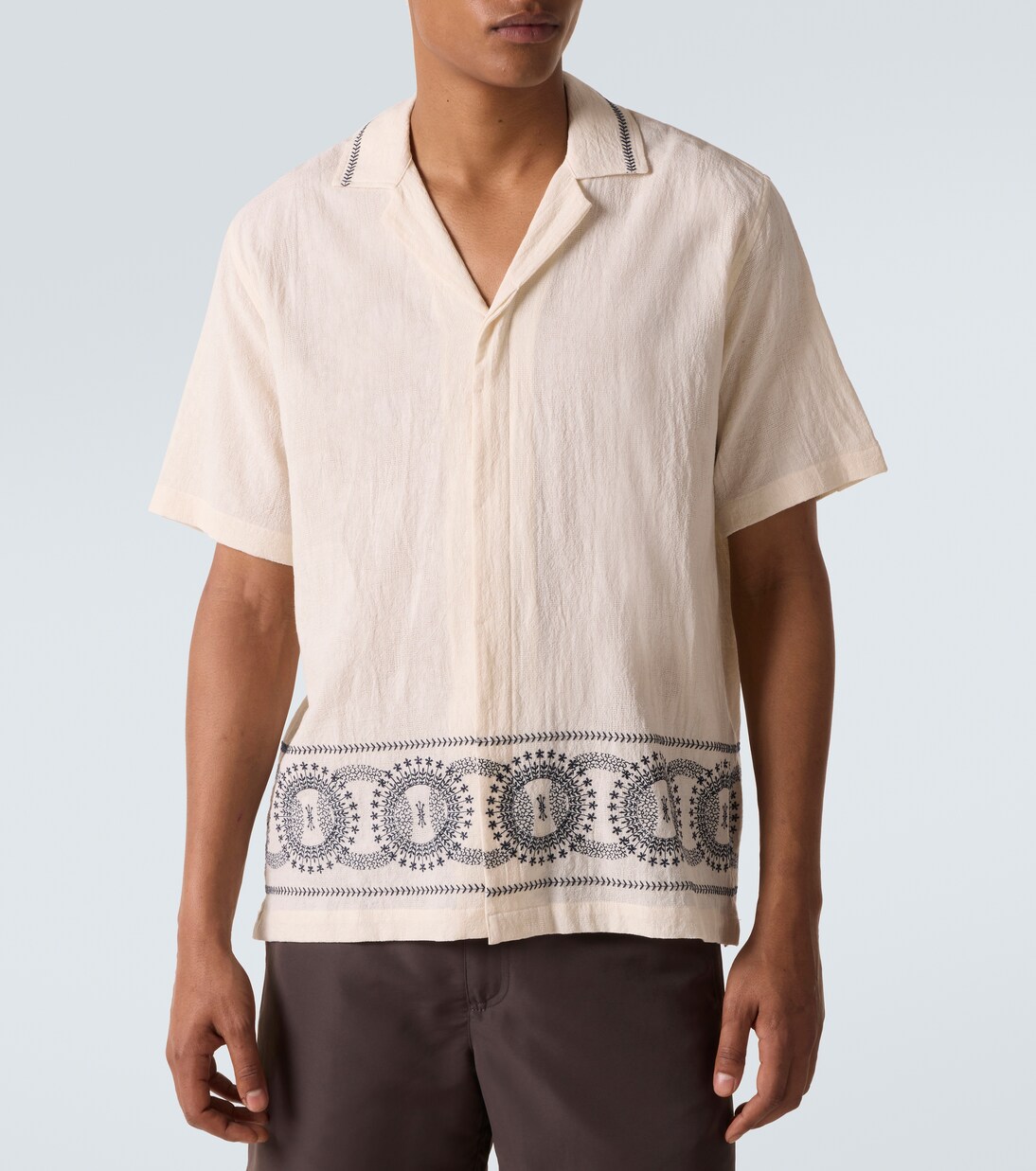 Maitan printed cotton bowling shirt | Orlebar Brown