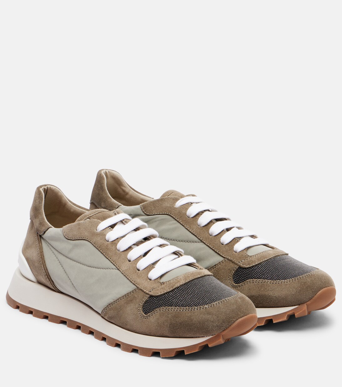 Zapatillas con ante y cuentas Monili  | Brunello Cucinelli