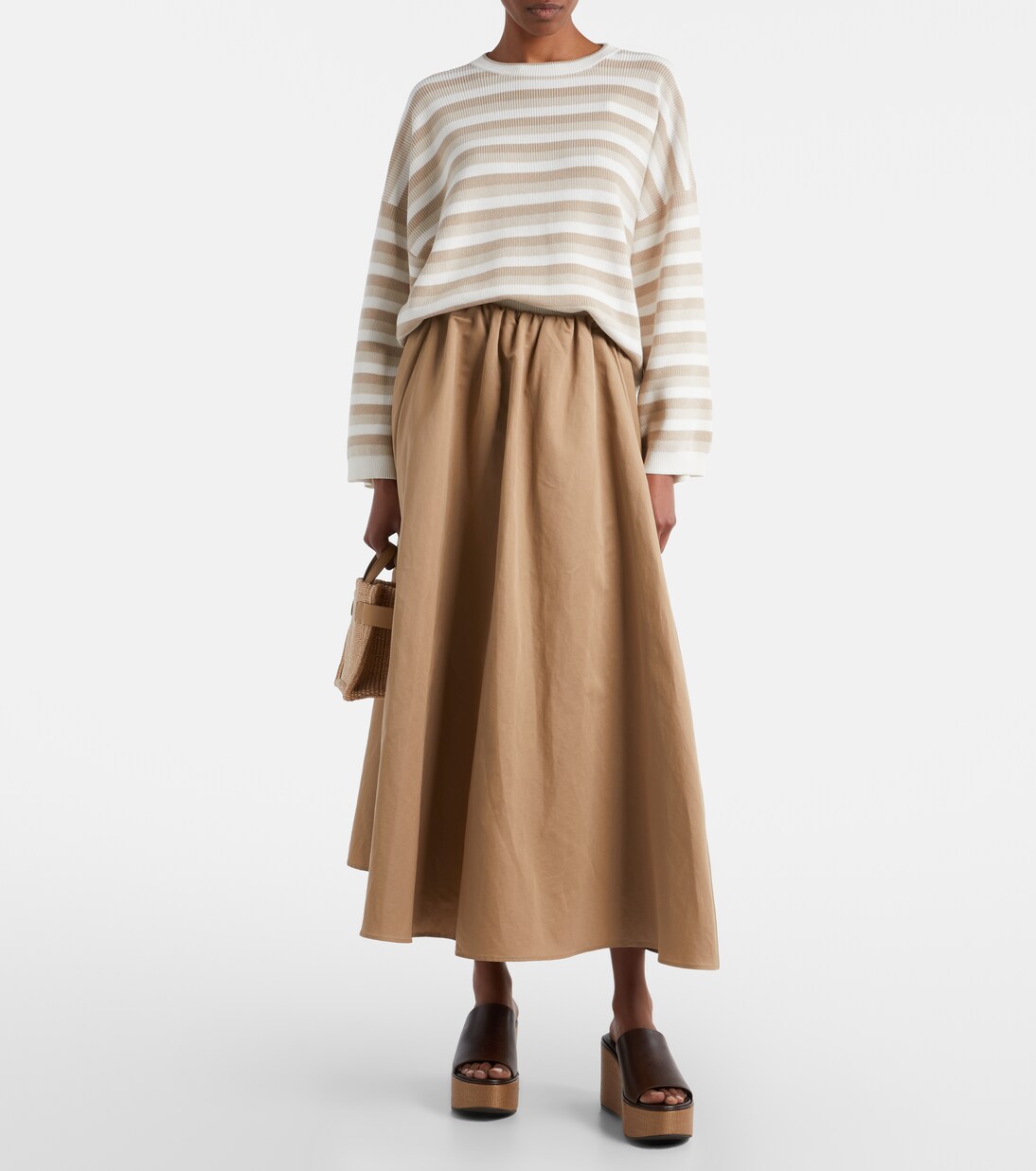 Striped cotton sweater | Brunello Cucinelli