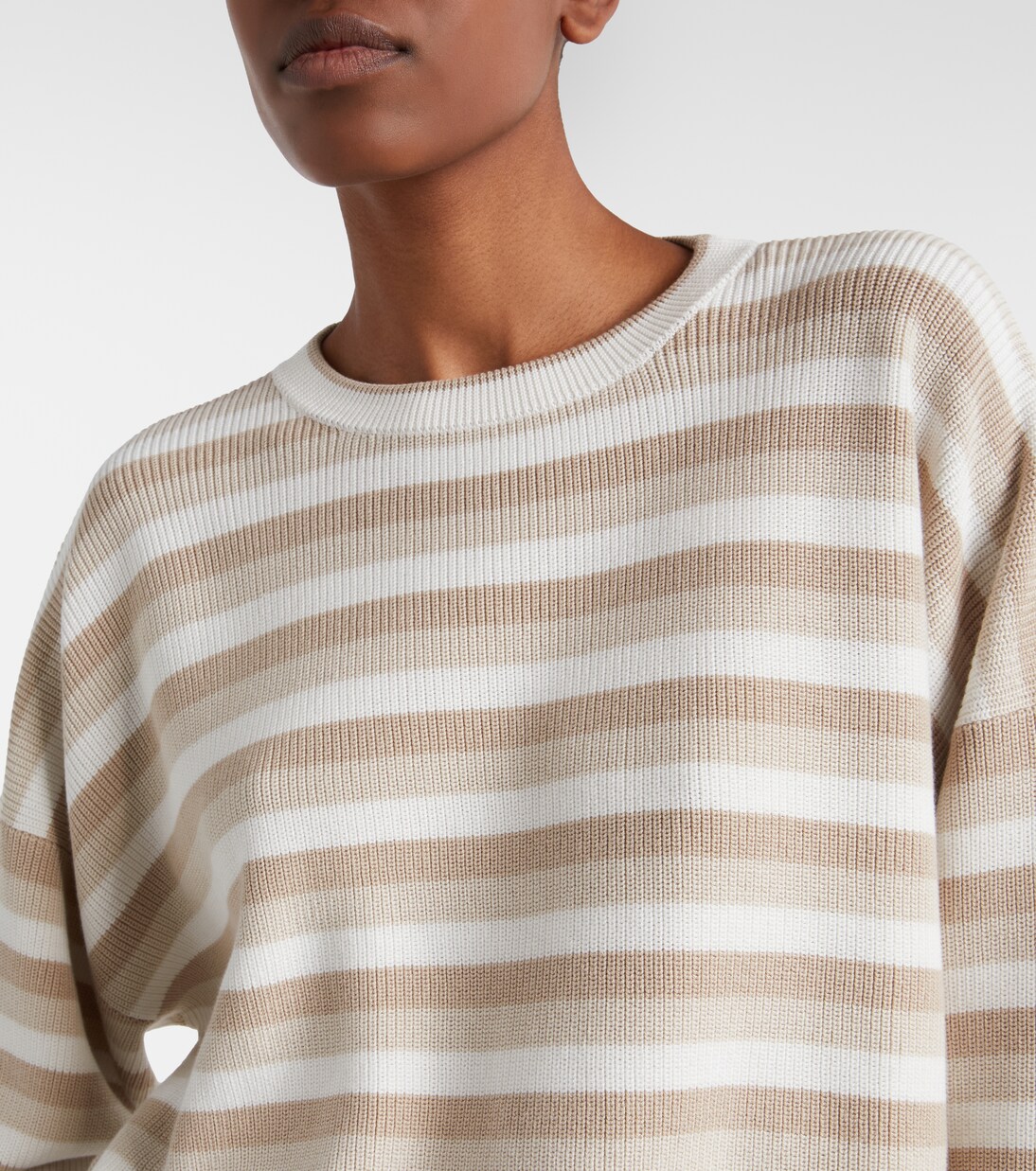Striped cotton sweater | Brunello Cucinelli