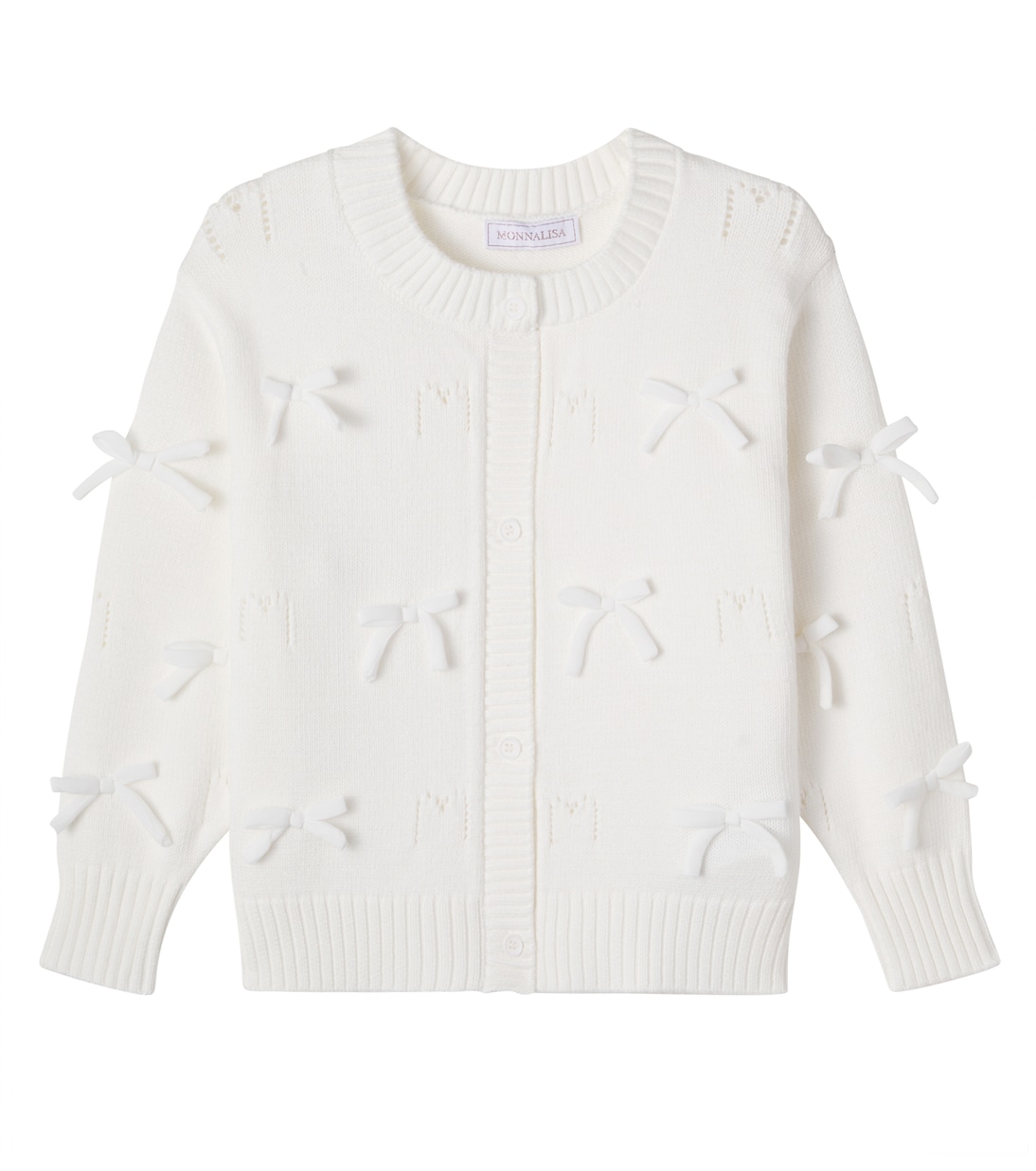Bow-detail cardigan | Monnalisa