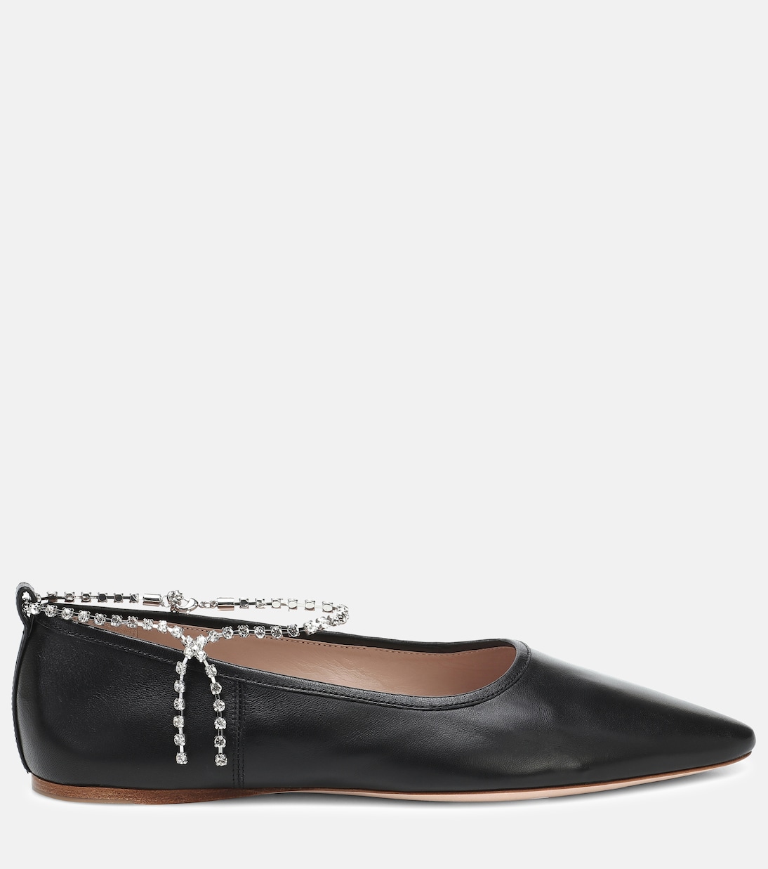 Ballerine in pelle con cristalli | Miu Miu