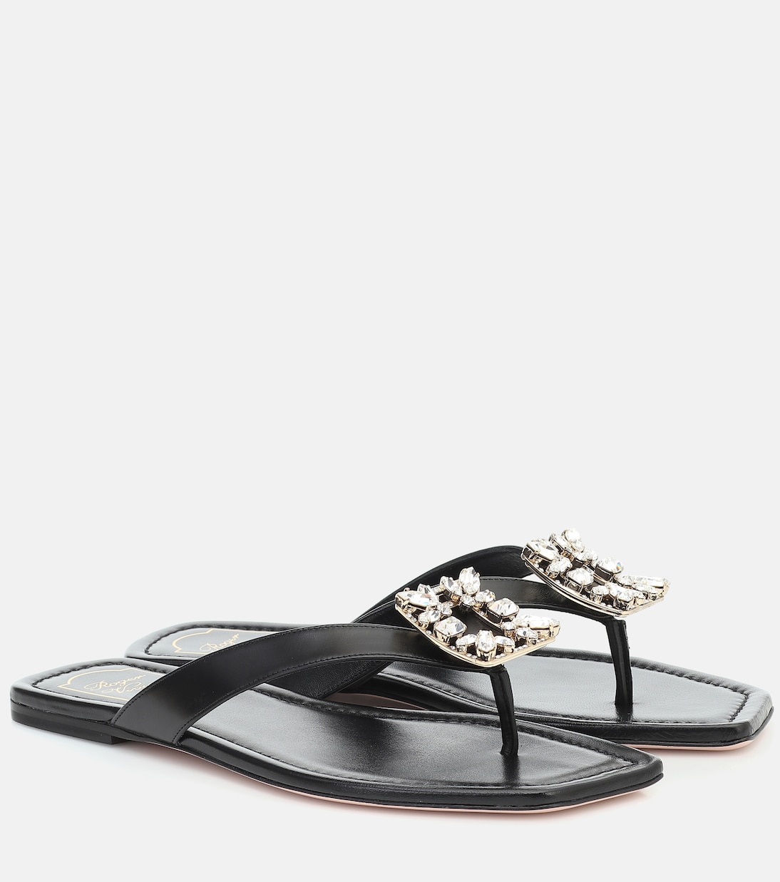 Sandali infradito in pelle con cristalli | Roger Vivier
