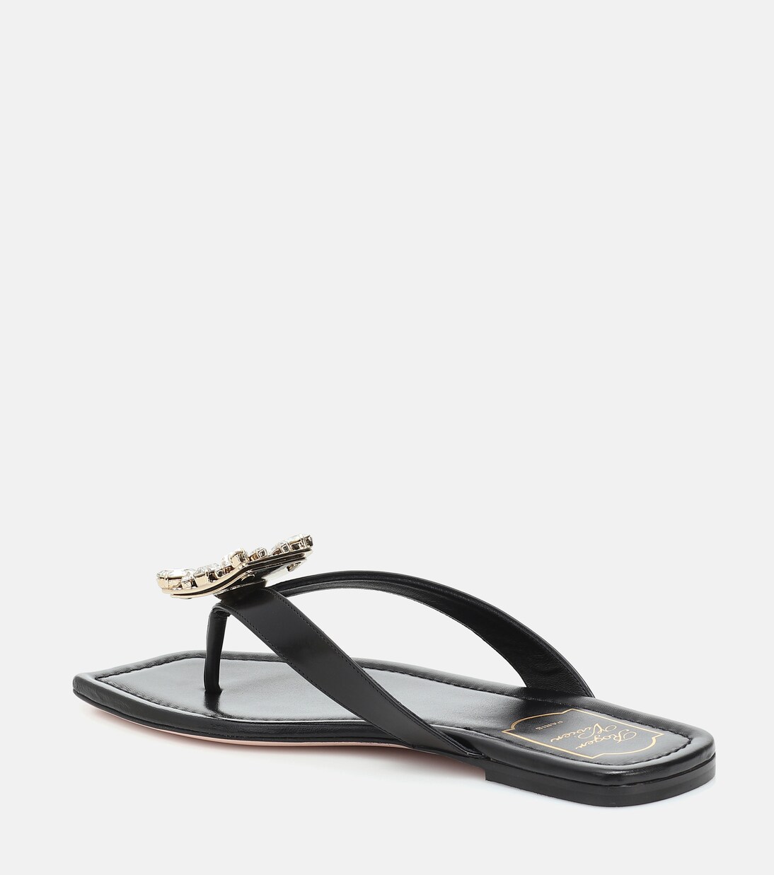 Sandali infradito in pelle con cristalli | Roger Vivier