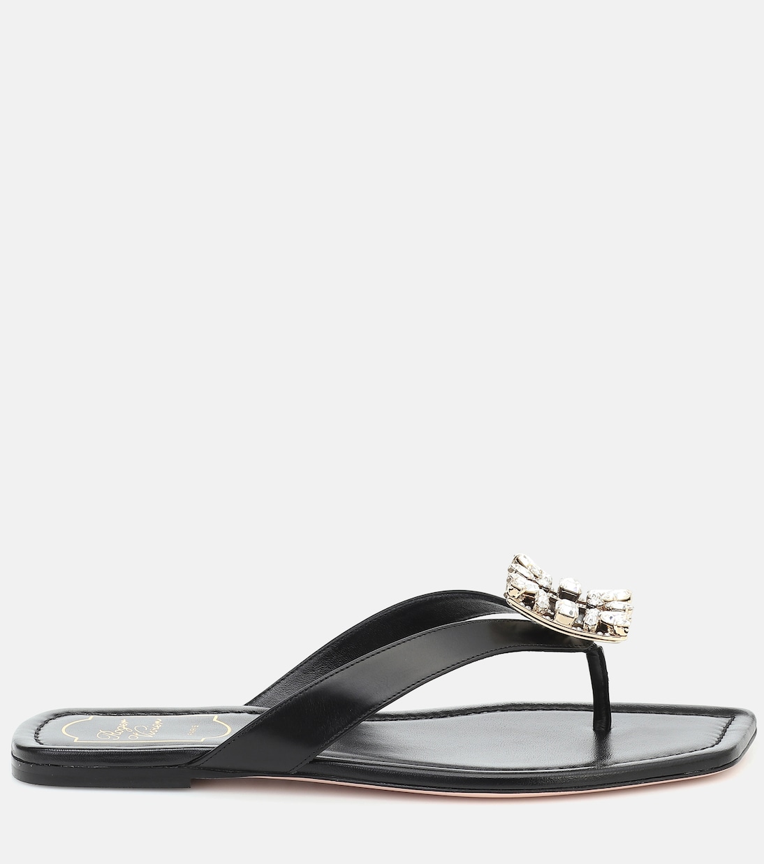 Sandali infradito in pelle con cristalli | Roger Vivier