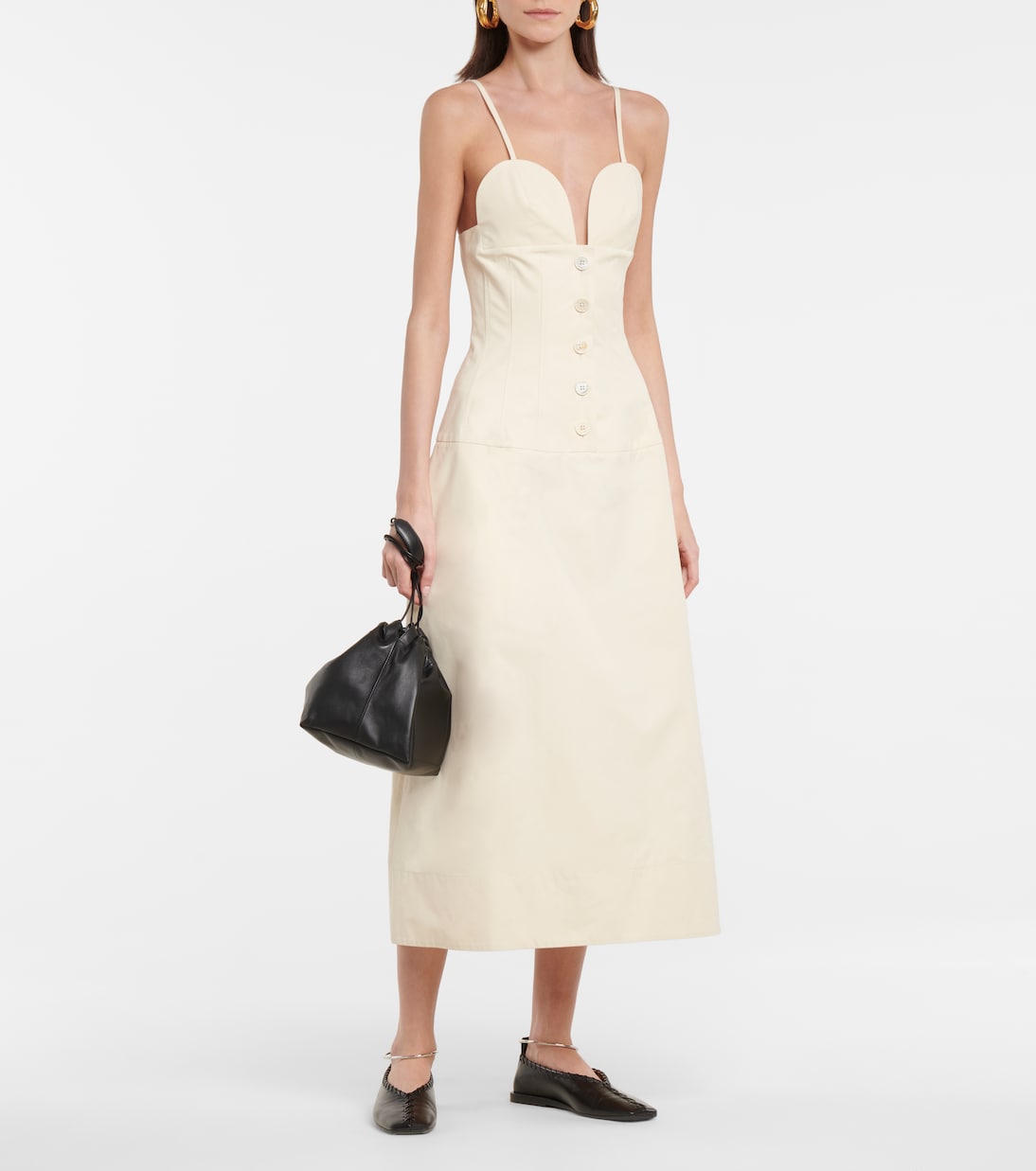 Cotton poplin midi dress | Jil Sander