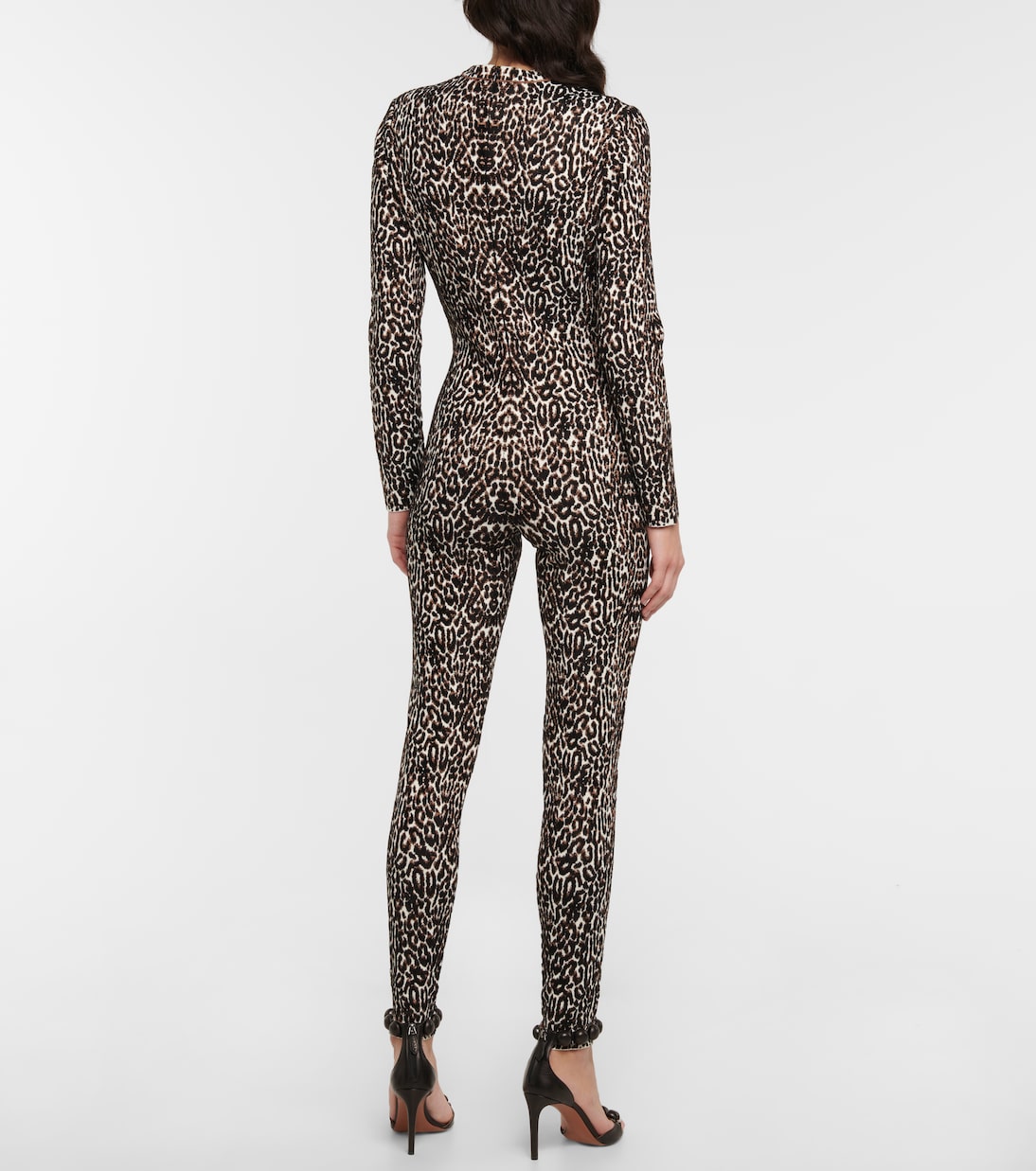 Combi-pantalon en jacquard à motif léopard | Alaïa