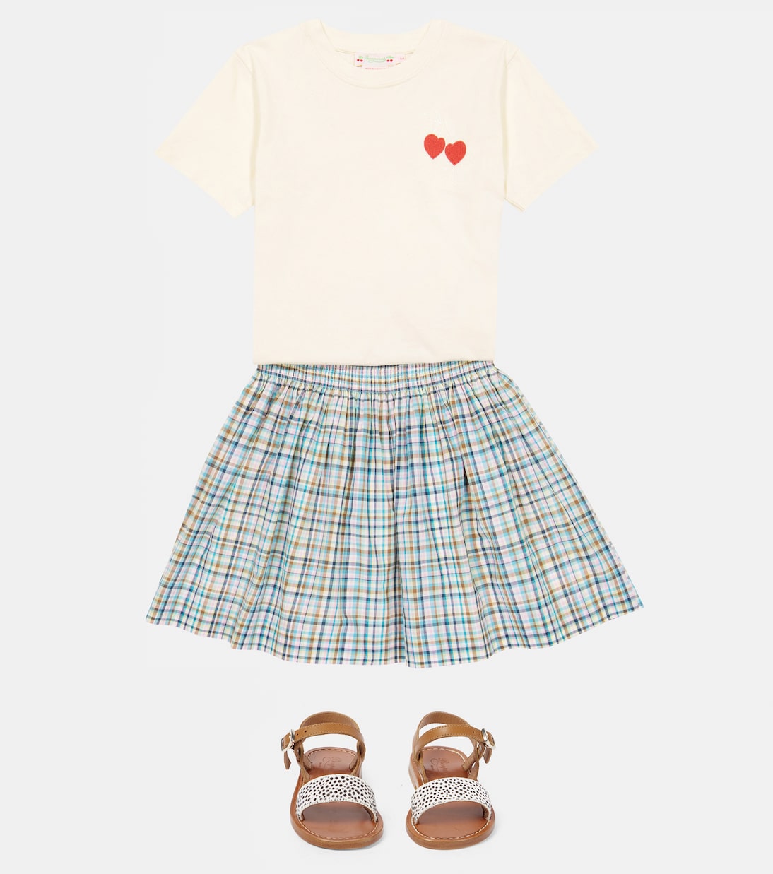 Nouméa checked cotton skirt | Bonpoint