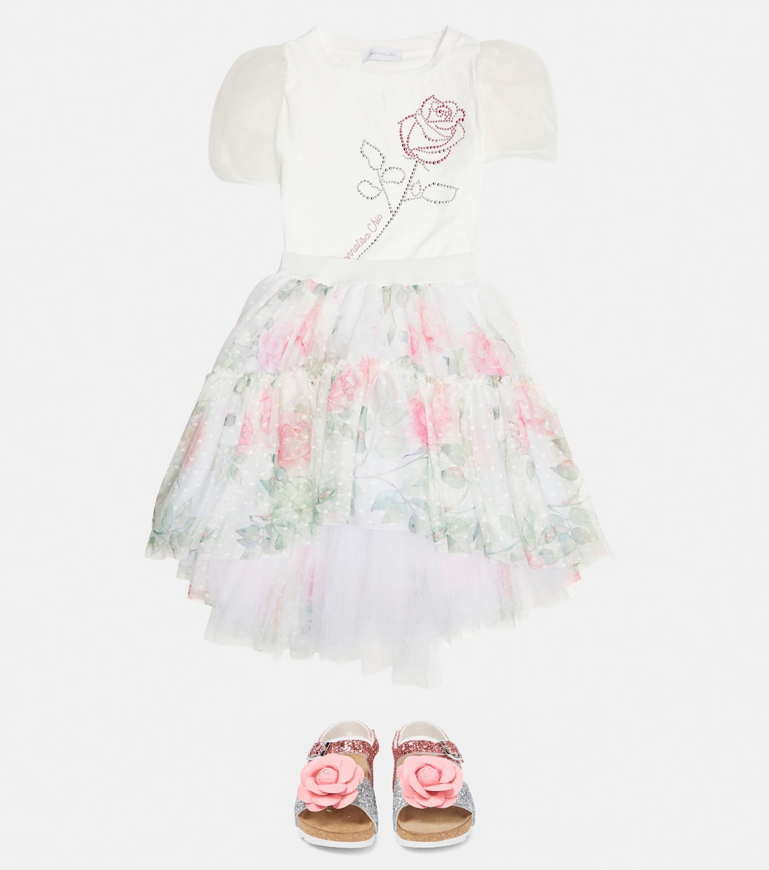 Jupe en tulle à fleurs | Monnalisa