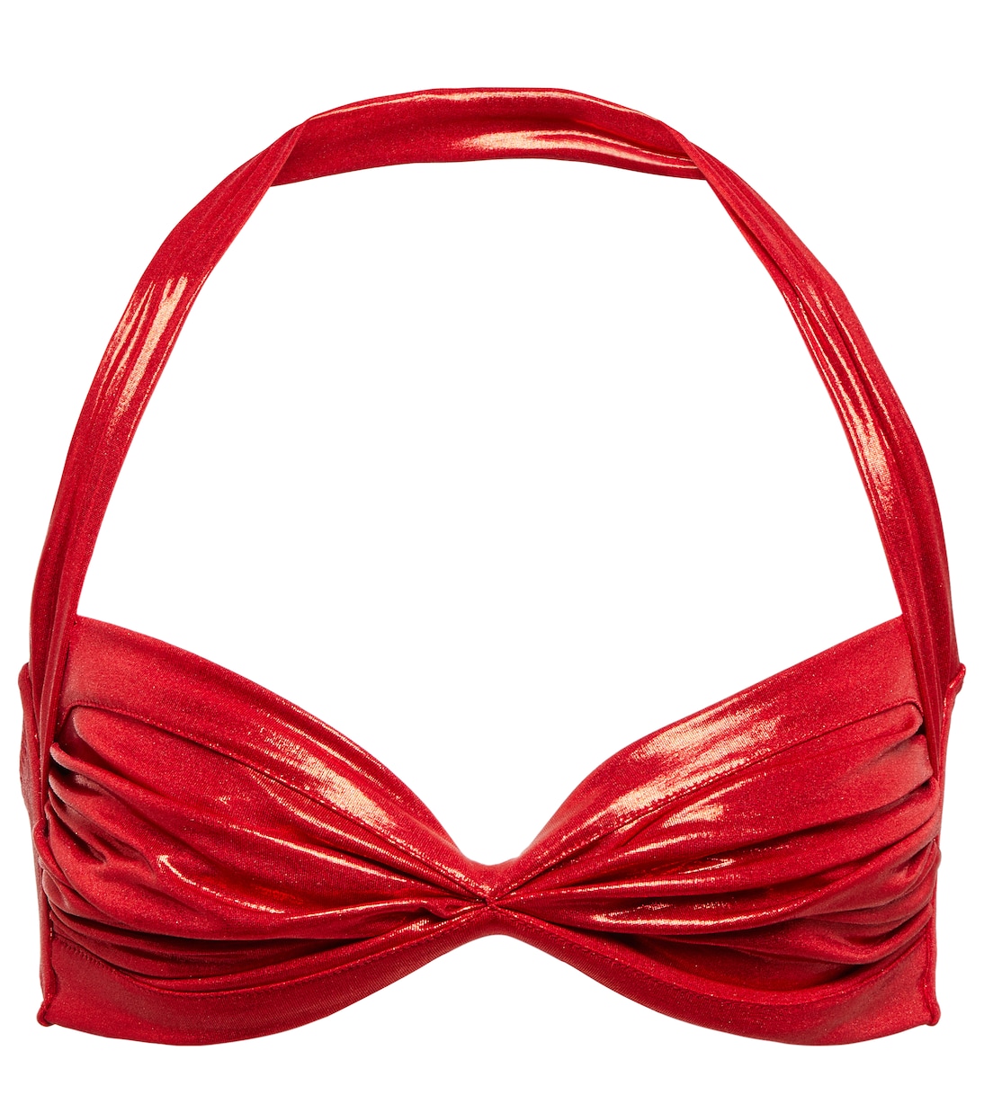 Bill shirred lamé bikini top | Norma Kamali