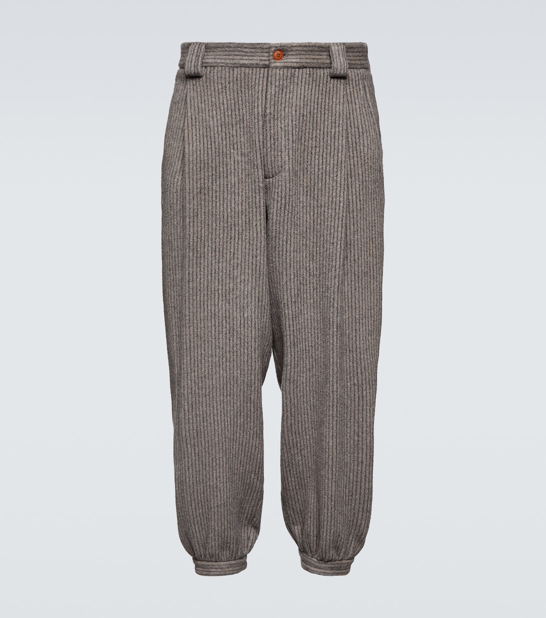 Pinstripe cashmere and wool pants in grey - Giorgio Armani