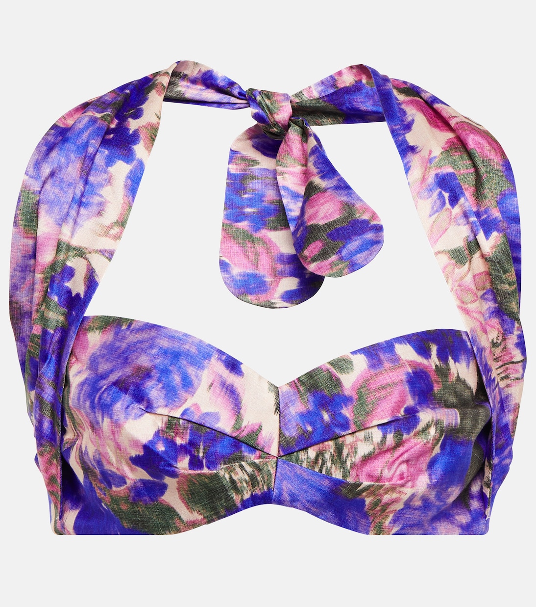Top raccourci High Tide en soie à fleurs | Zimmermann