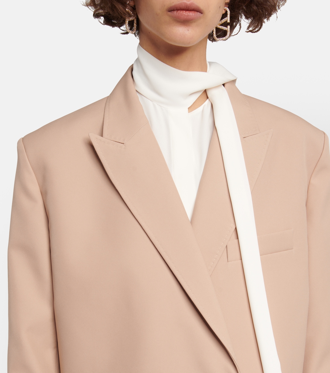Blazer doppiopetto con piume | Valentino
