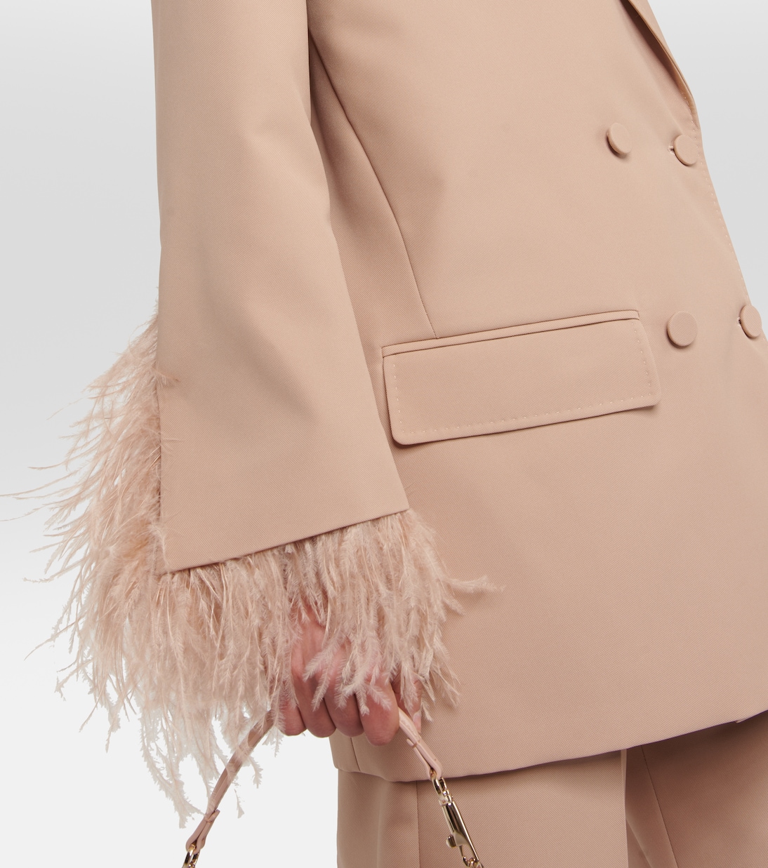 Blazer doppiopetto con piume | Valentino