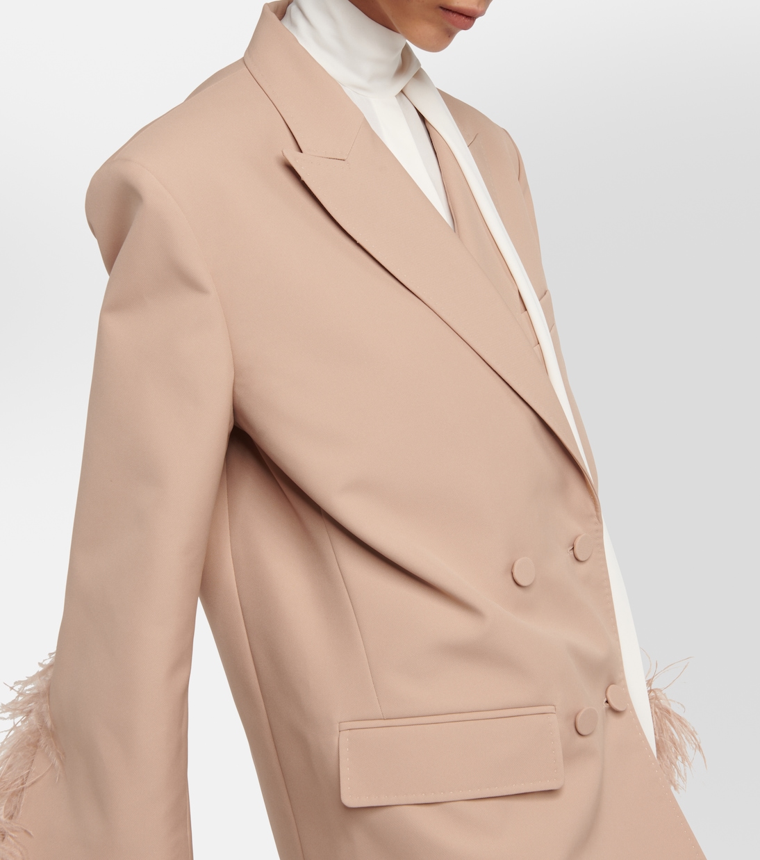 Blazer doppiopetto con piume | Valentino