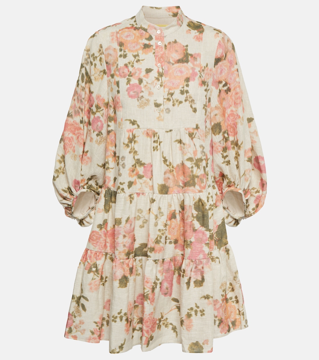 Vestido corto Winnona de lino floral | Erdem