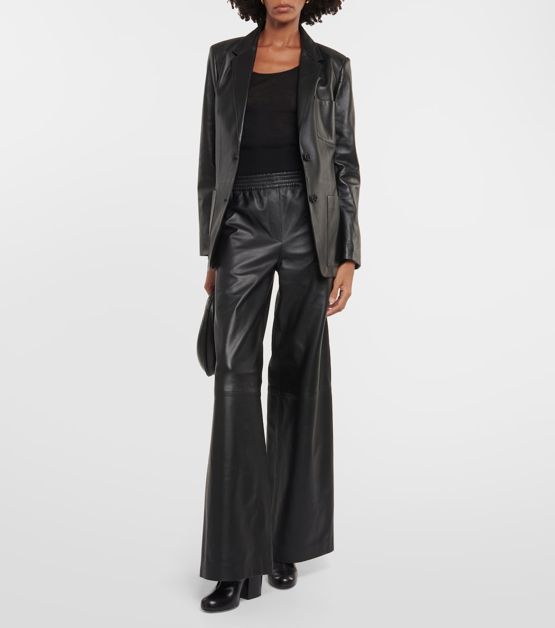 Pantalon ample Ashbridge en cuir | Joseph
