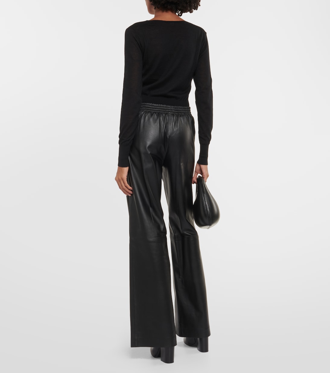 Pantalon ample Ashbridge en cuir | Joseph