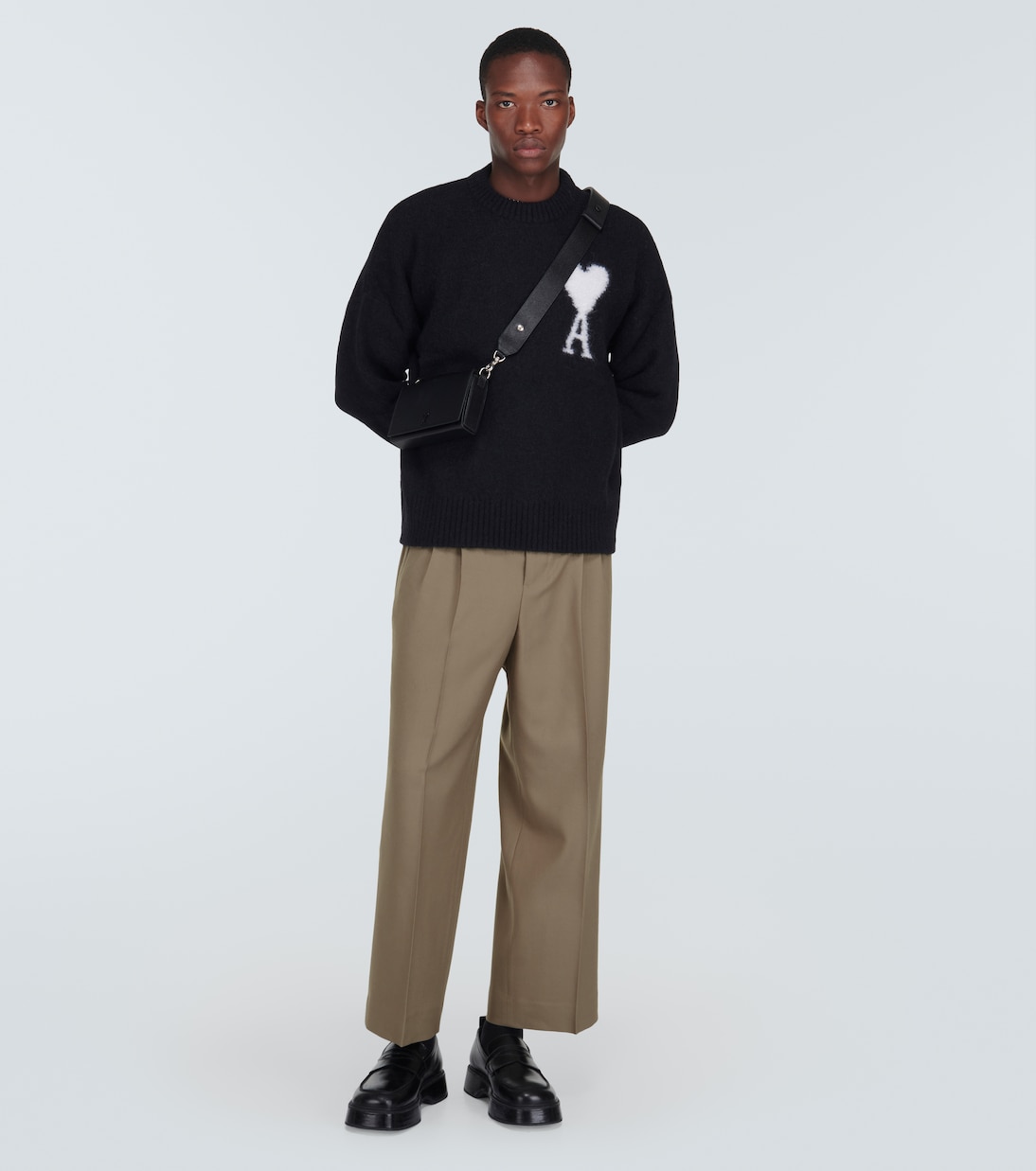 Wool gabardine straight pants | Ami Paris