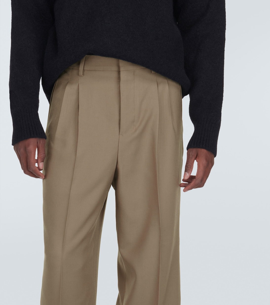 Wool gabardine straight pants | Ami Paris