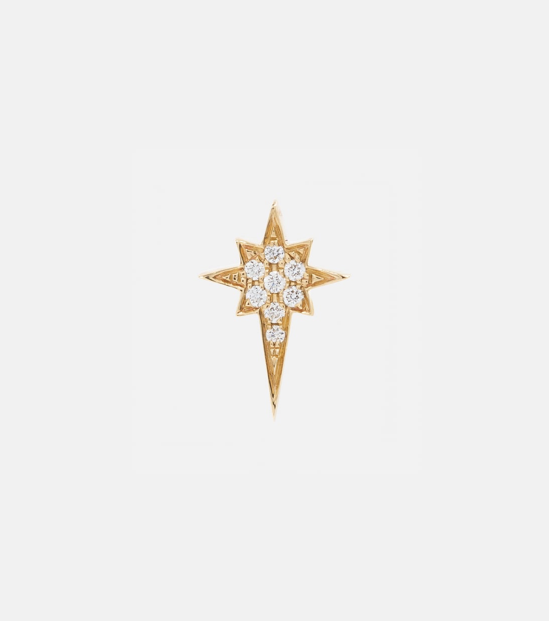 North Star Small 14kt gold single earring with diamonds | Robinson Pelham