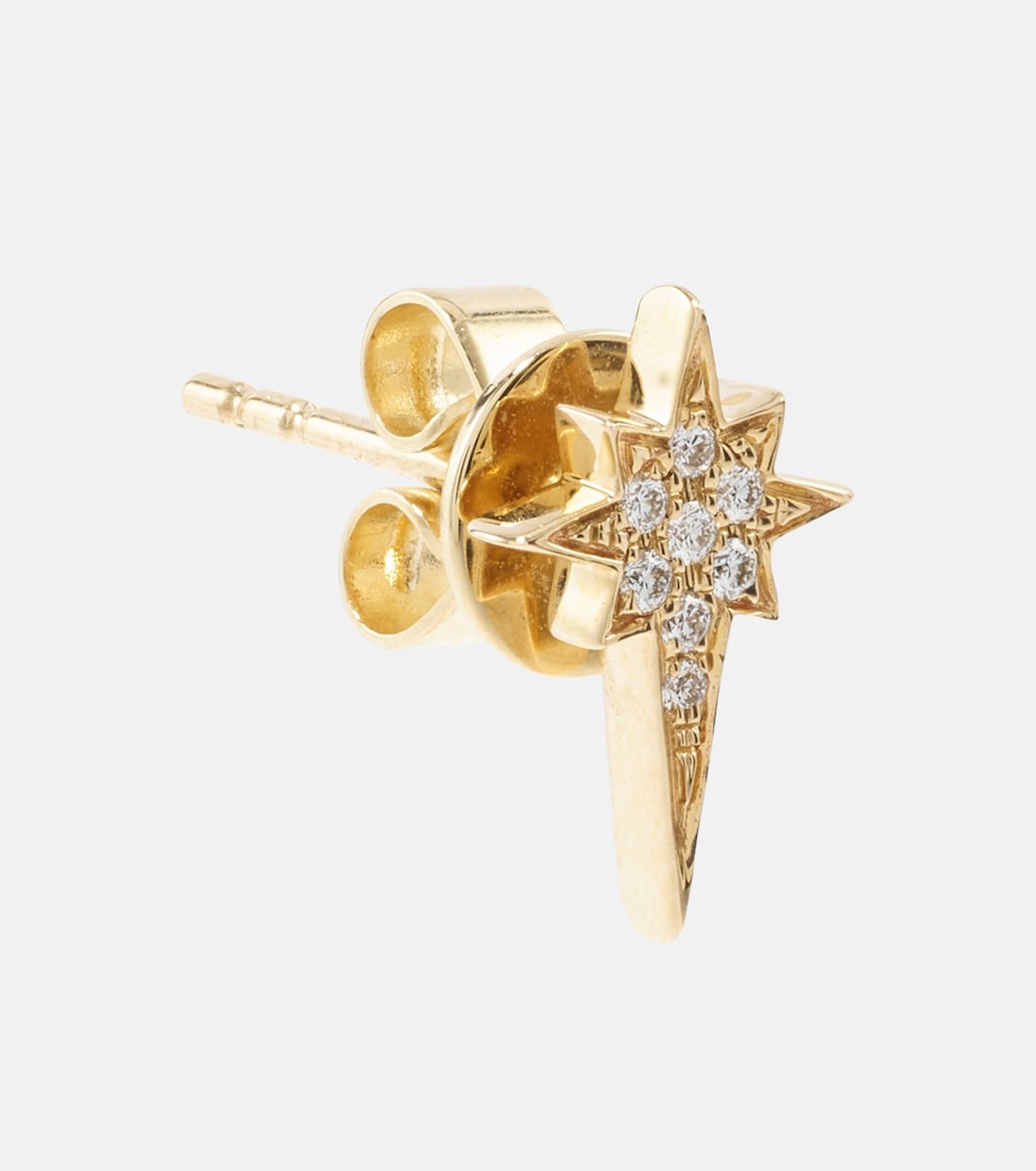 North Star Small 14kt gold single earring with diamonds | Robinson Pelham
