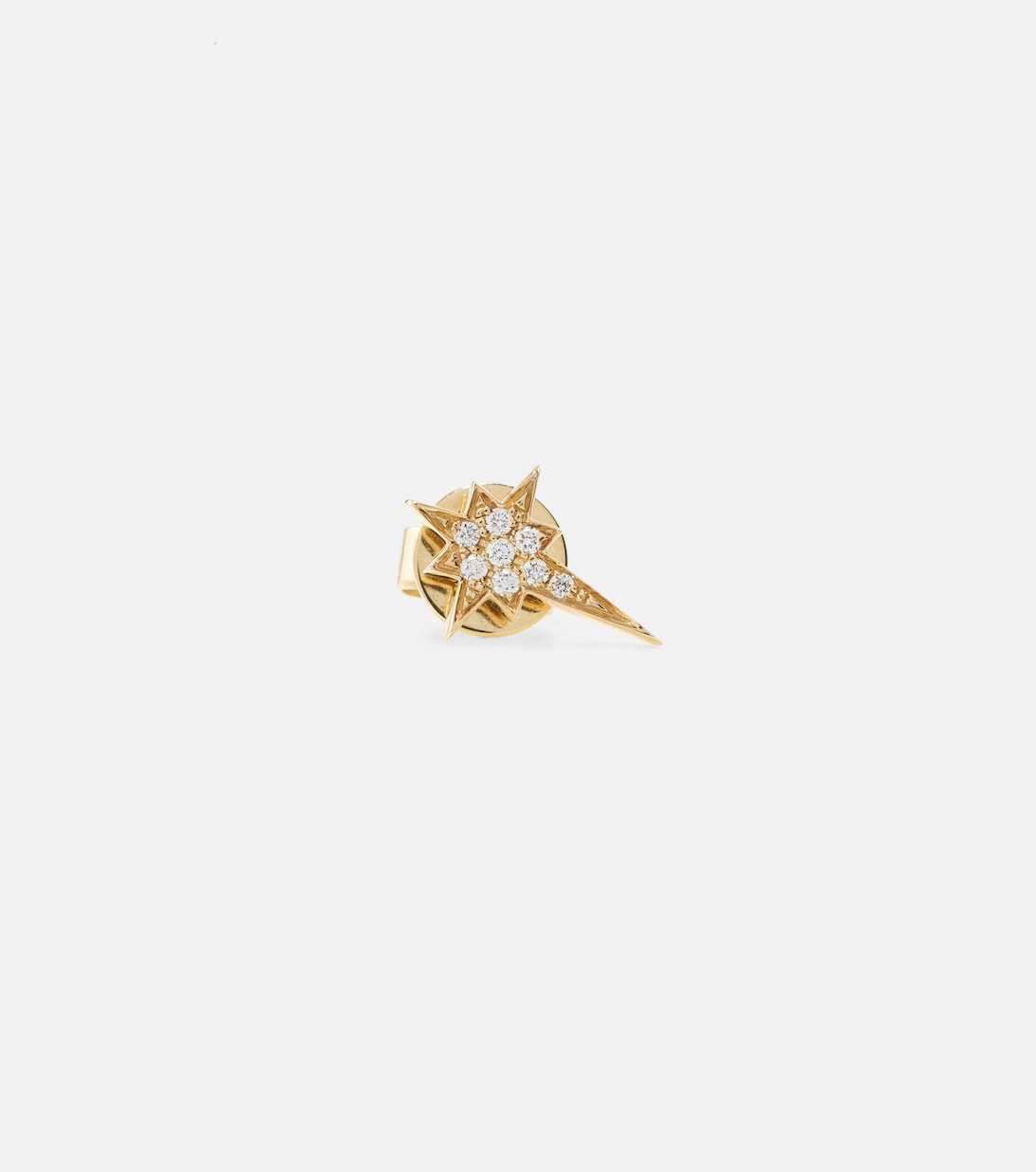 North Star Small 14kt gold single earring with diamonds | Robinson Pelham