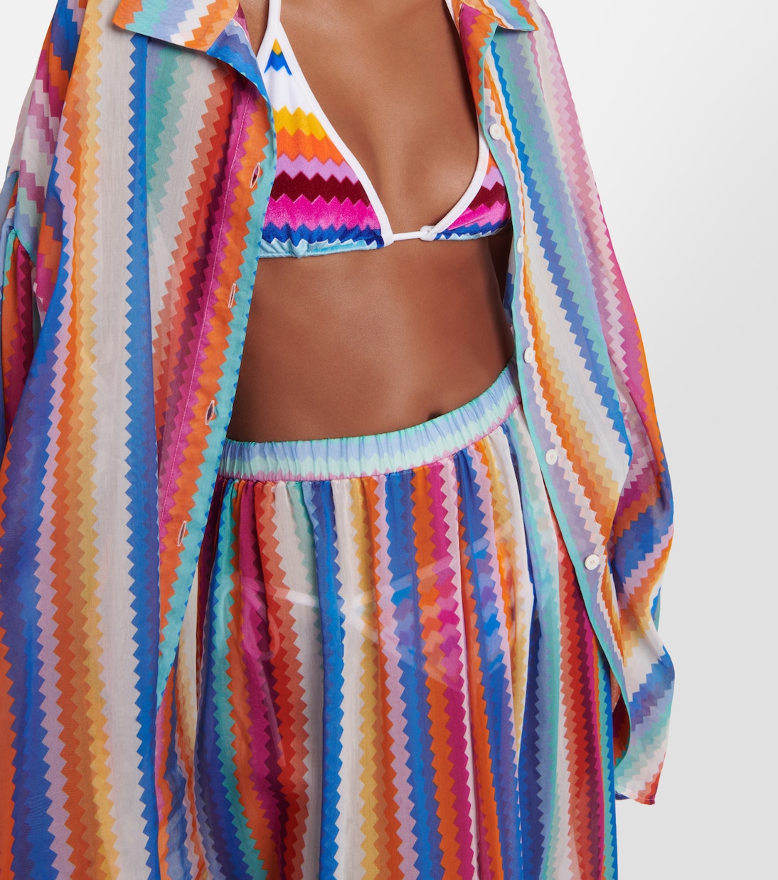 Striped cotton and silk wide-leg pants | Missoni Mare