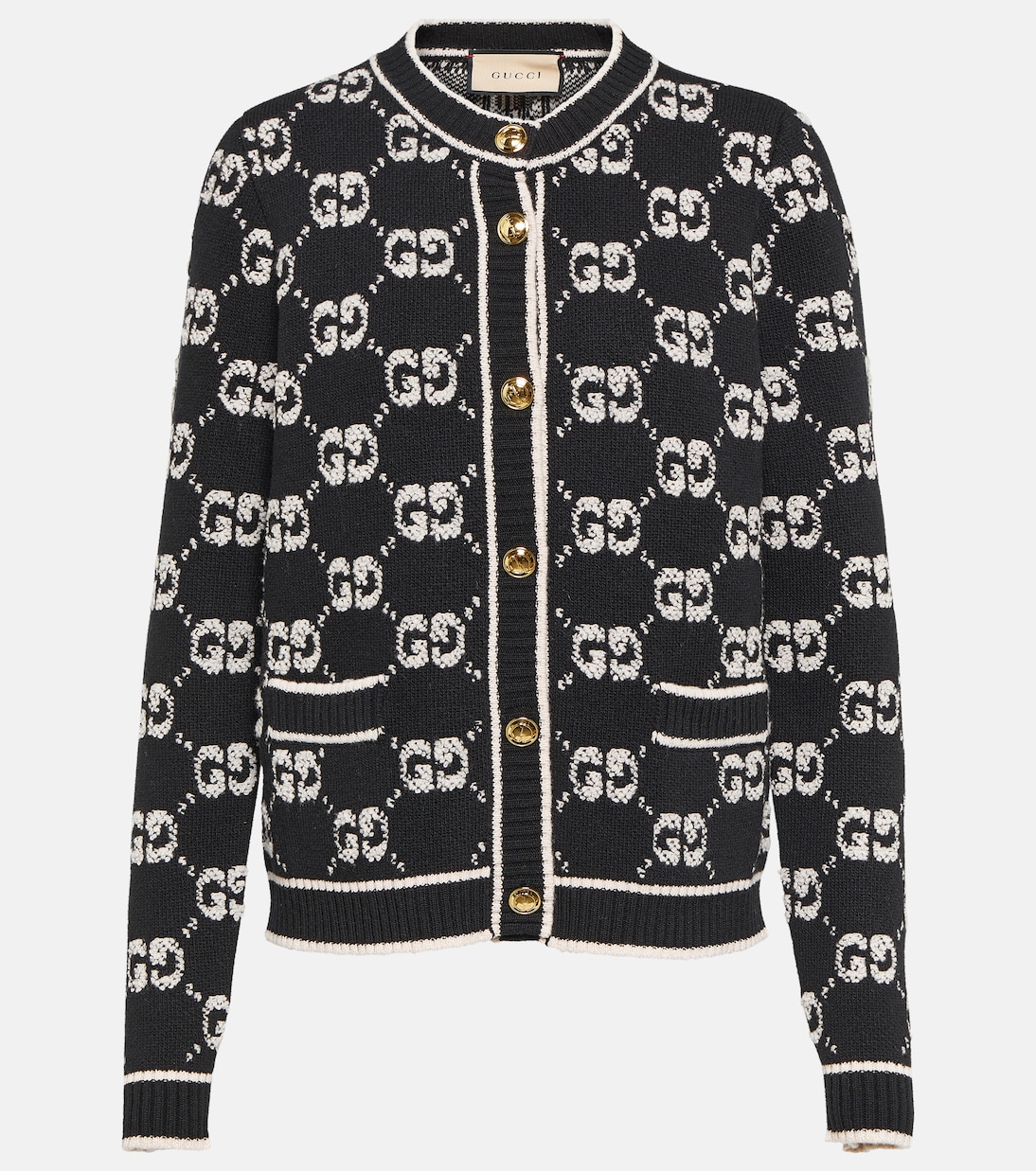 Chaqueta de punto Jacquard GG en lana bouclé para jóvenes