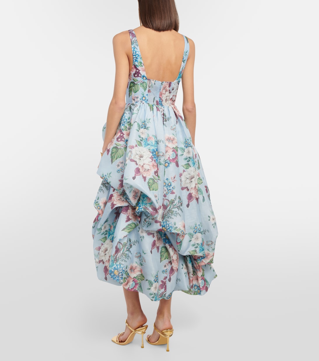 Matchmaker floral linen and silk midi dress | Zimmermann