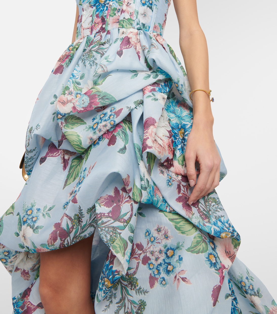 Matchmaker floral linen and silk midi dress | Zimmermann