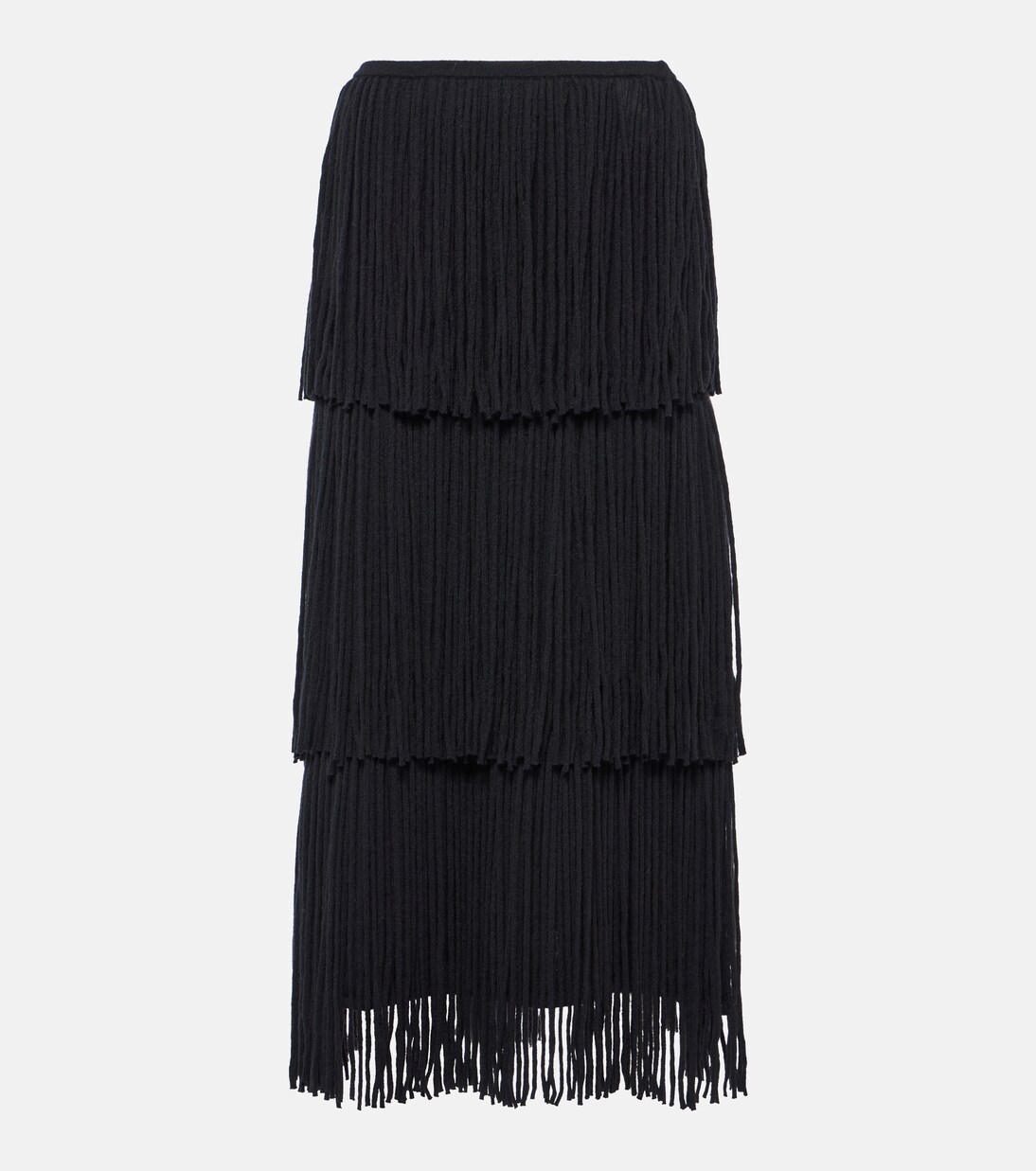 Isa fringed cashmere midi skirt | Lisa Yang