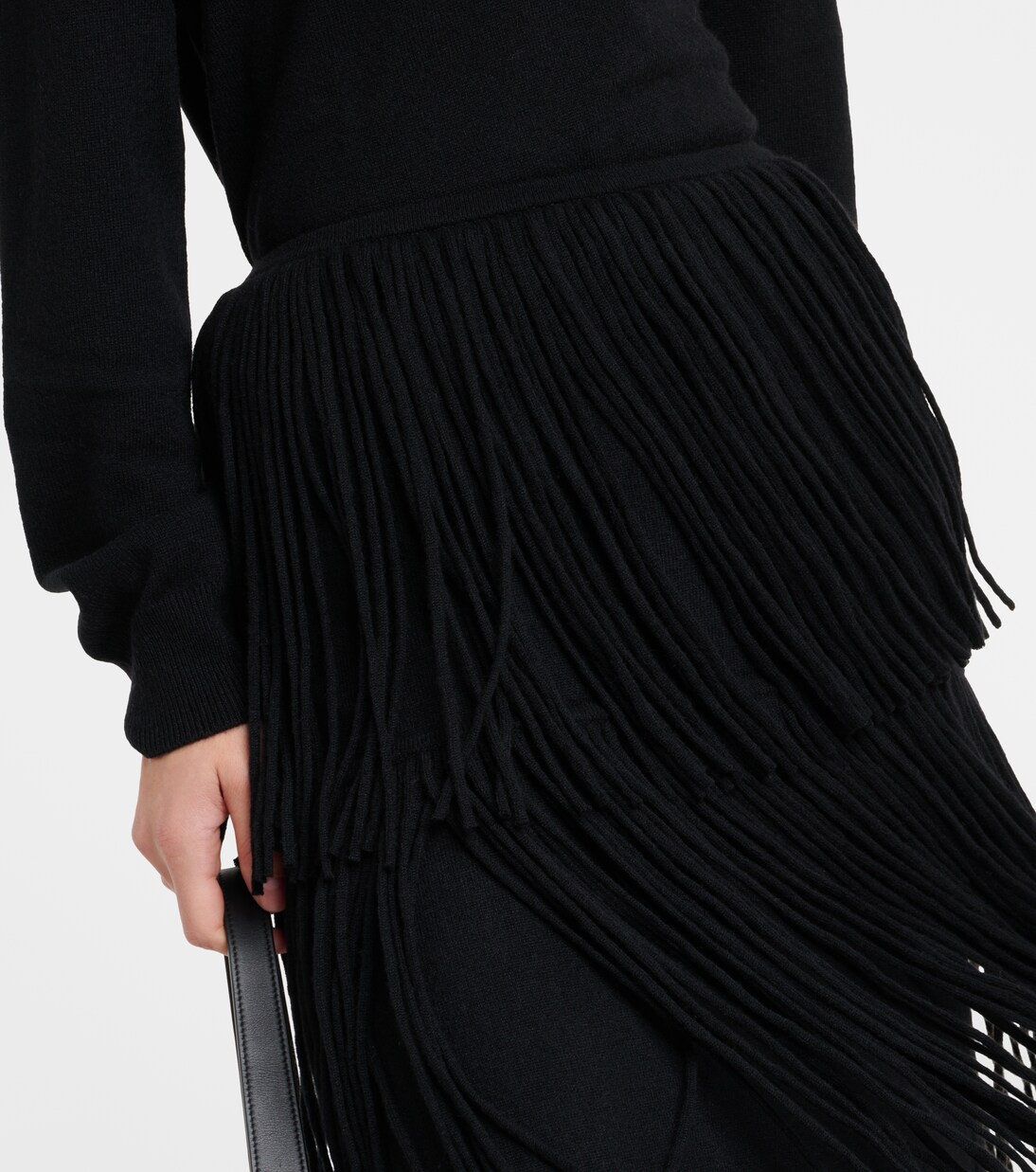 Isa fringed cashmere midi skirt | Lisa Yang