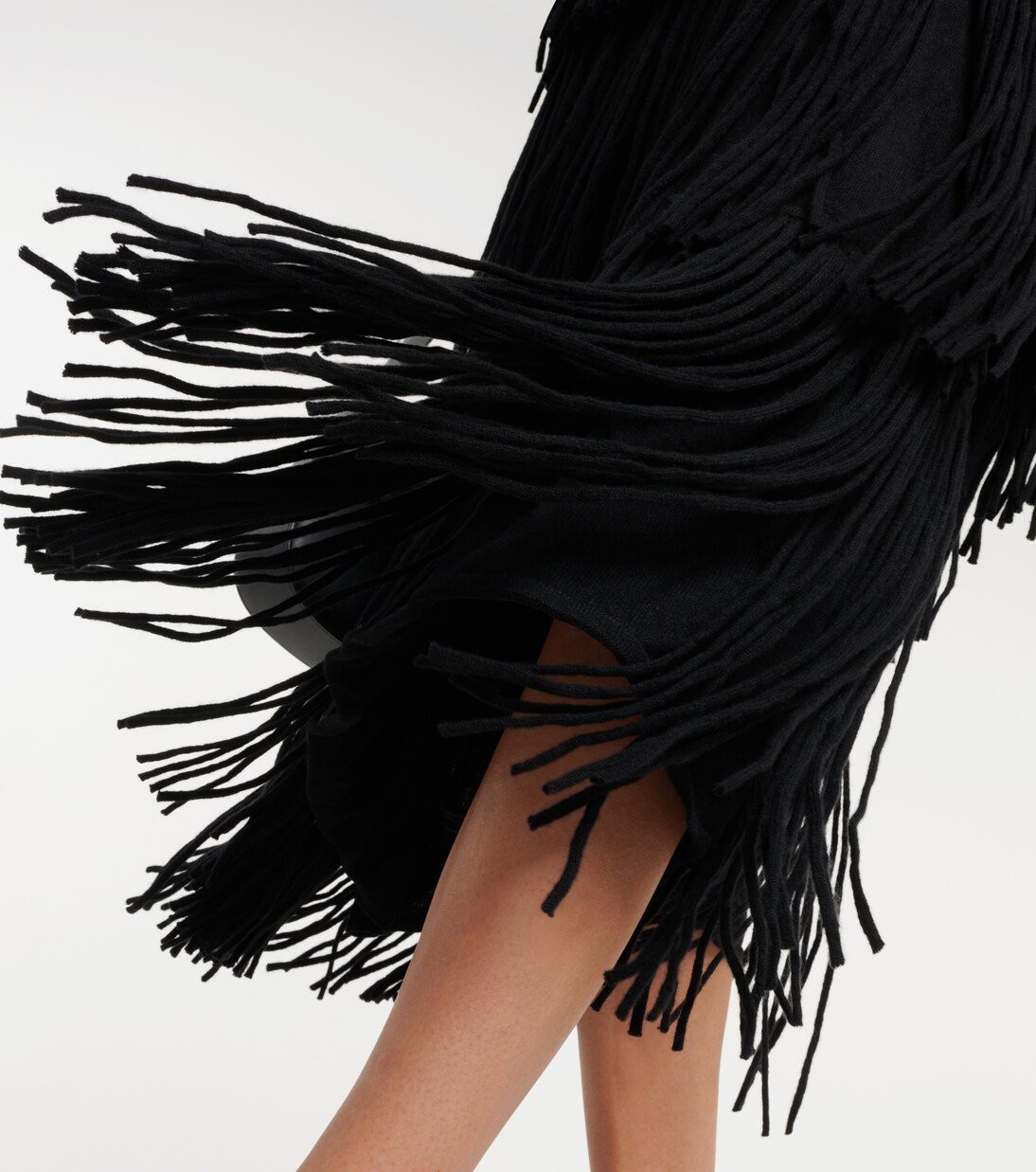 Isa fringed cashmere midi skirt | Lisa Yang