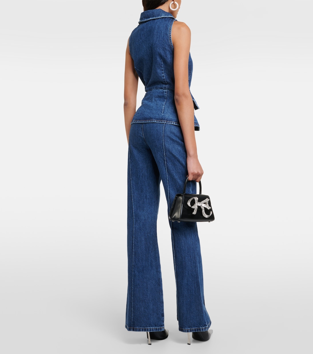Ensemble de veste sans manches et pantalon en jean | Self-Portrait
