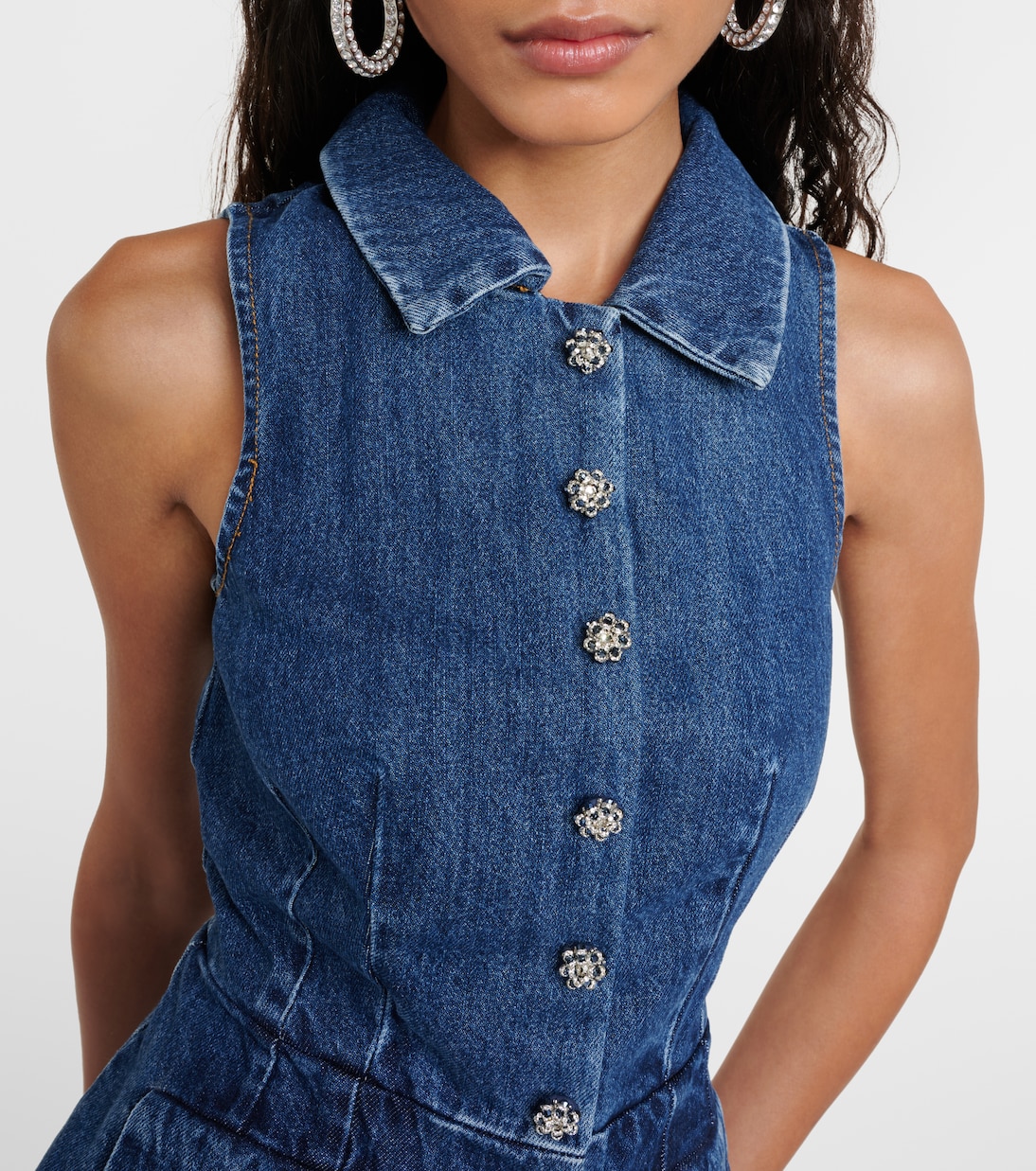 Ensemble de veste sans manches et pantalon en jean | Self-Portrait