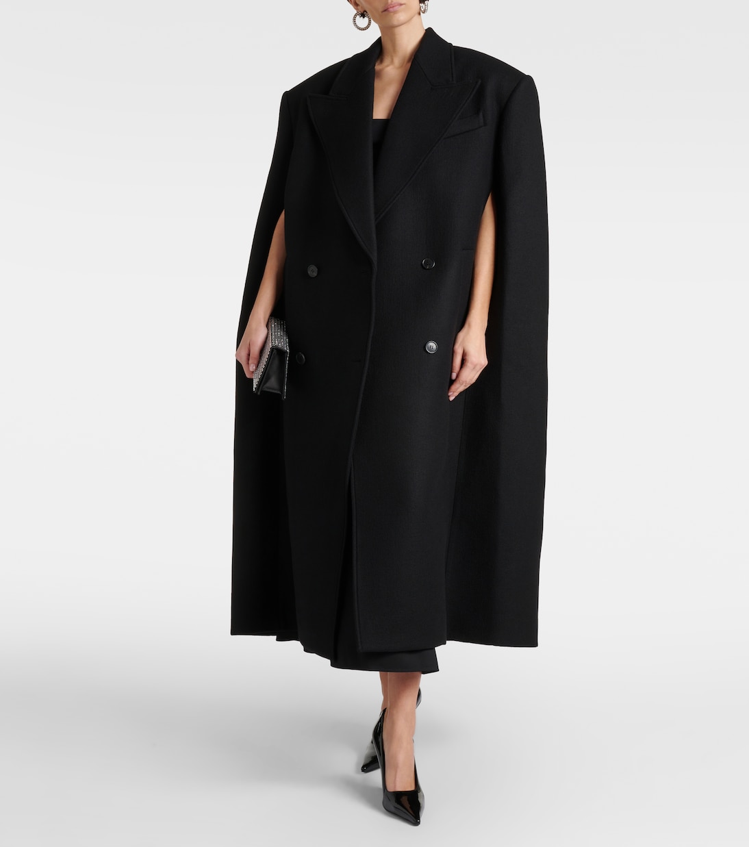 Double-breasted virgin wool cape | Wardrobe.NYC