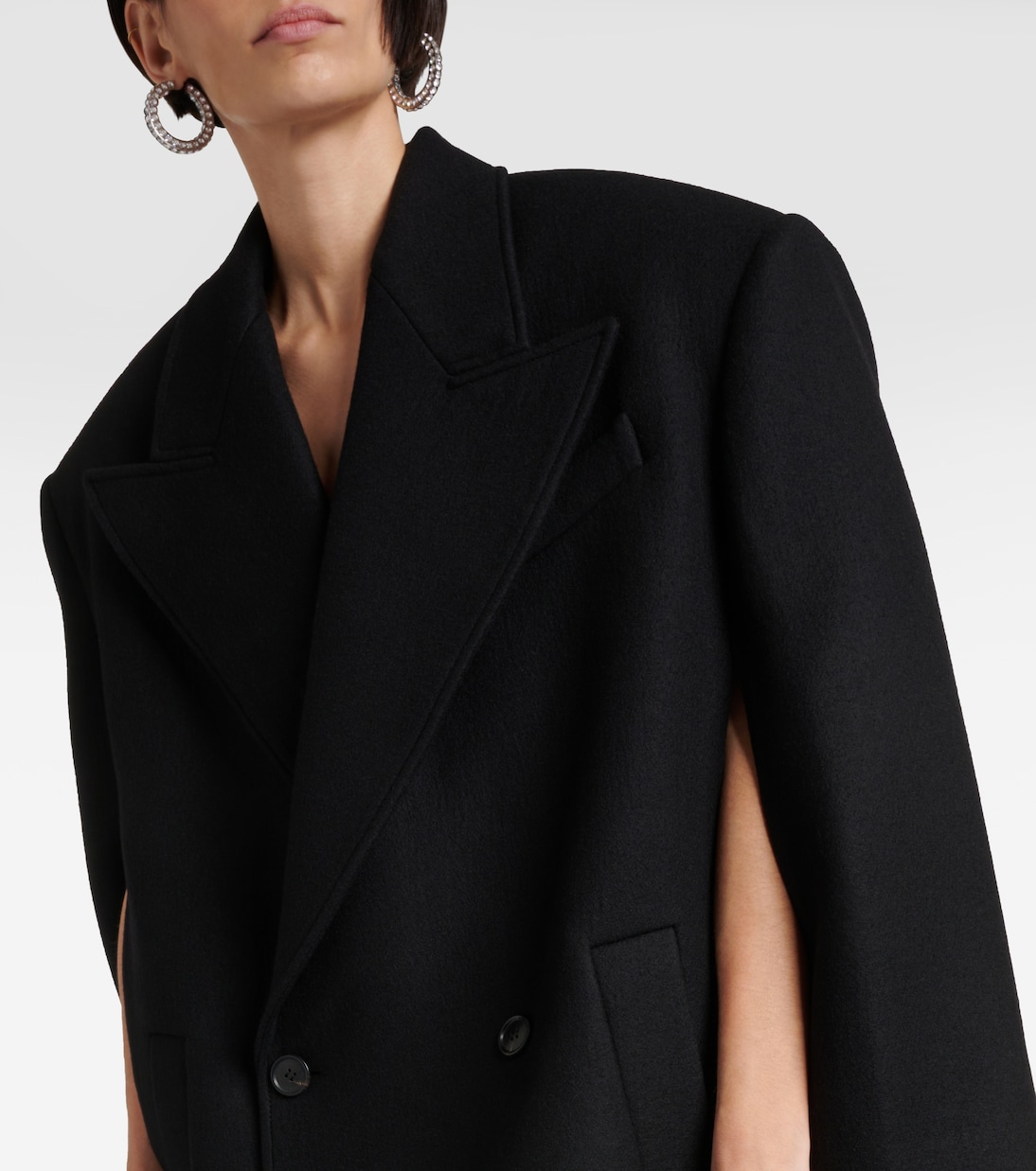 Double-breasted virgin wool cape | Wardrobe.NYC