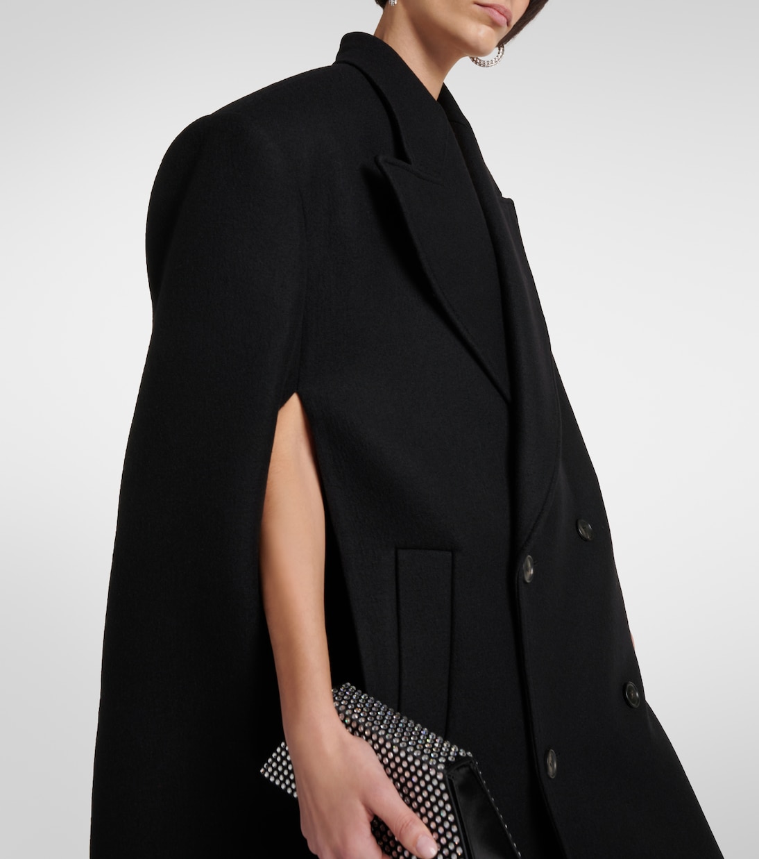 Double-breasted virgin wool cape | Wardrobe.NYC