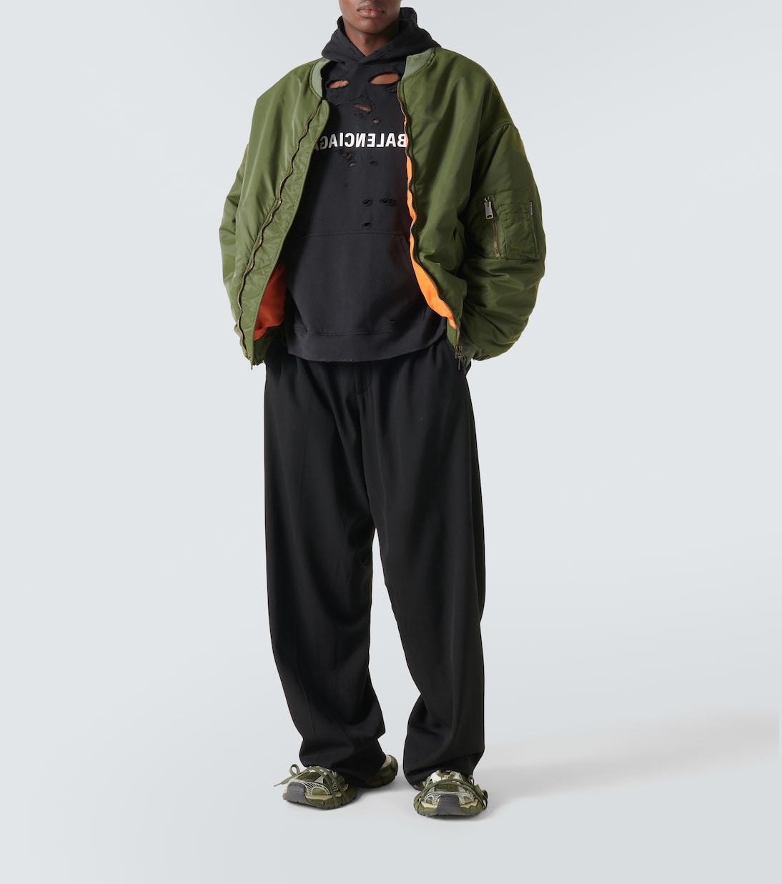 Sudadera con capucha Destroyed de algodón | Balenciaga