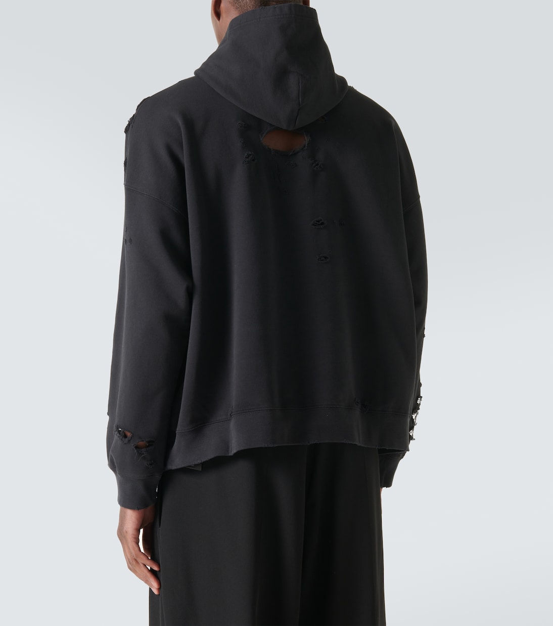 Sudadera con capucha Destroyed de algodón | Balenciaga