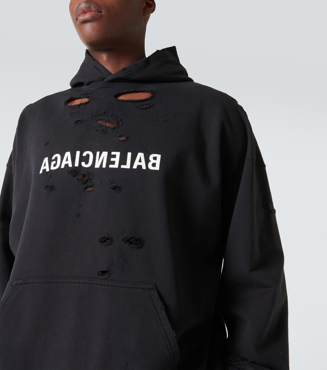 Sudadera con capucha Destroyed de algodón | Balenciaga