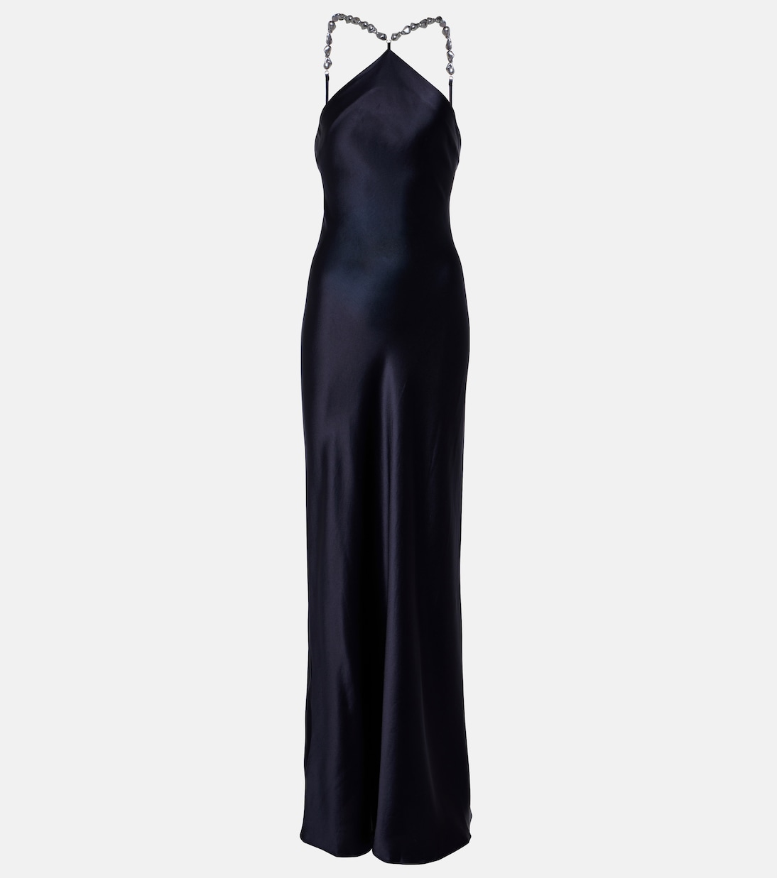 Cadence halterneck satin slip dress  | Staud