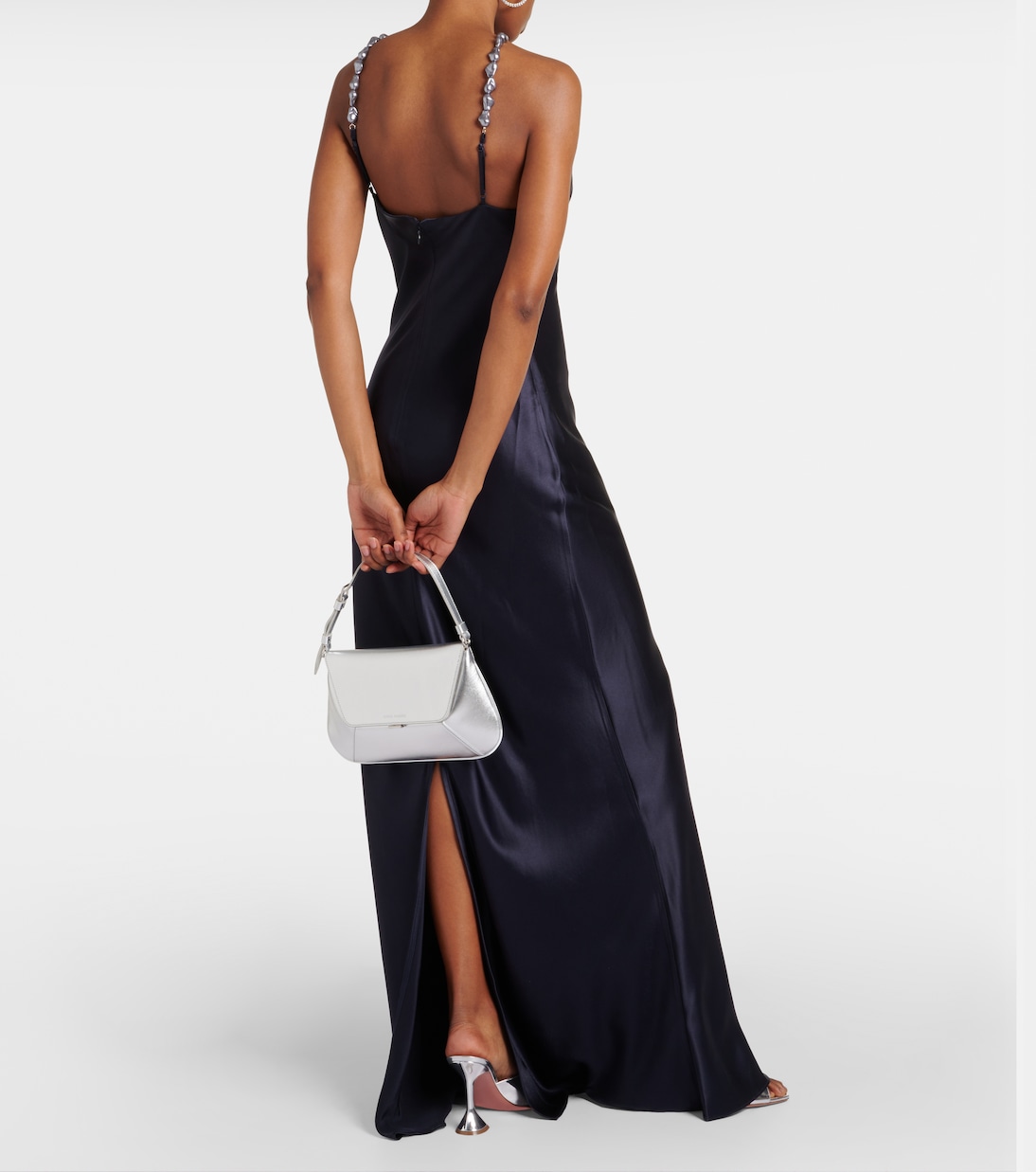 Cadence halterneck satin slip dress  | Staud