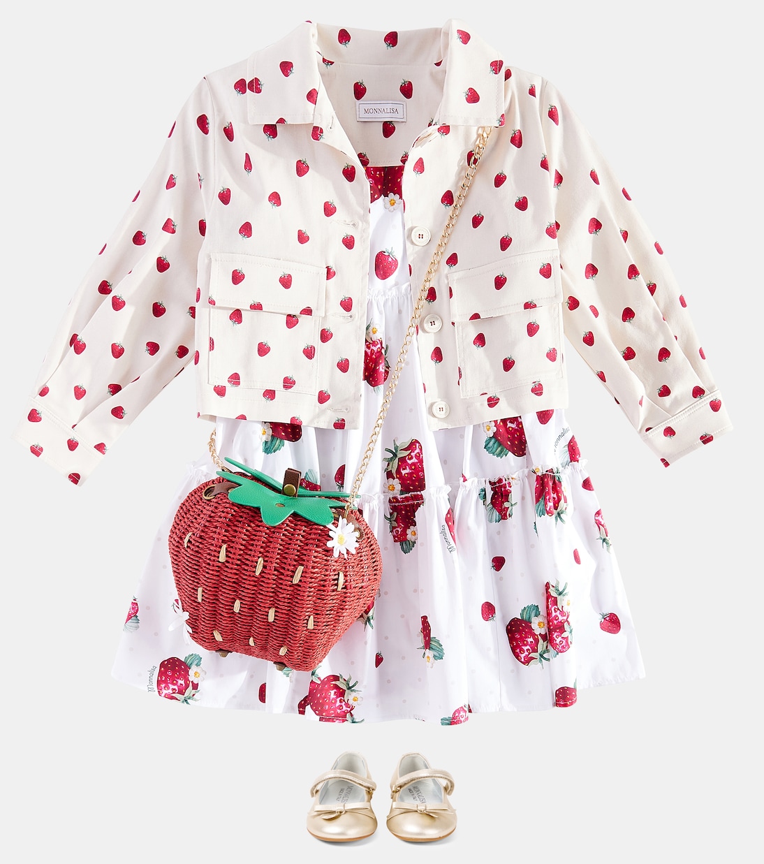 Printed cotton-blend gabardine jacket | Monnalisa