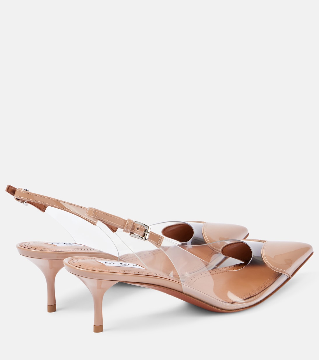 Le Cœur PVC and patent leather slingback pumps | Alaïa