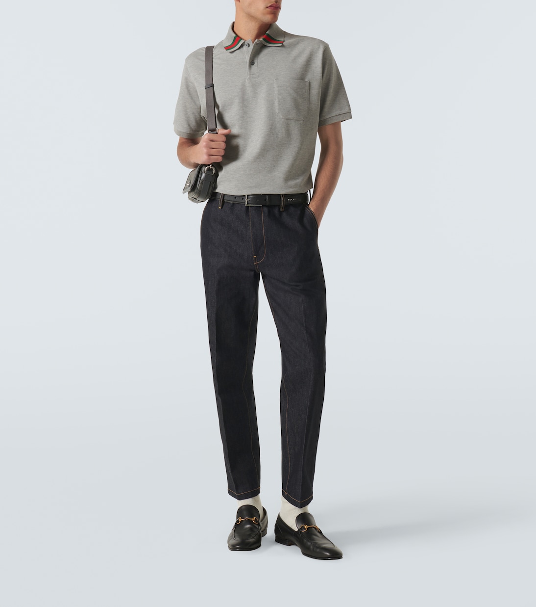 Polohemd Web Stripe aus Piqué | Gucci