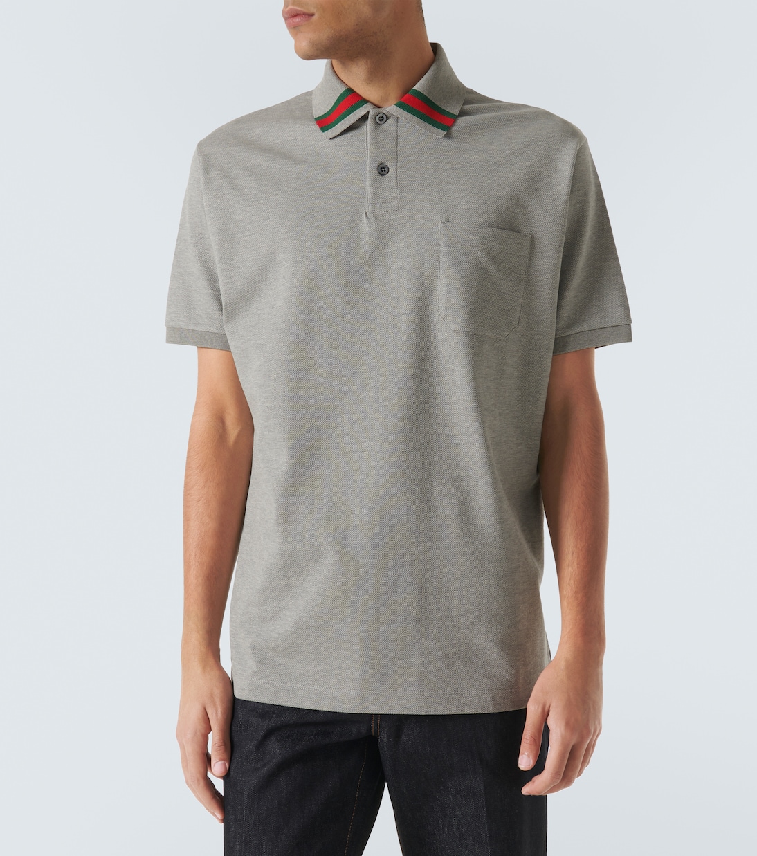 Polohemd Web Stripe aus Piqué | Gucci