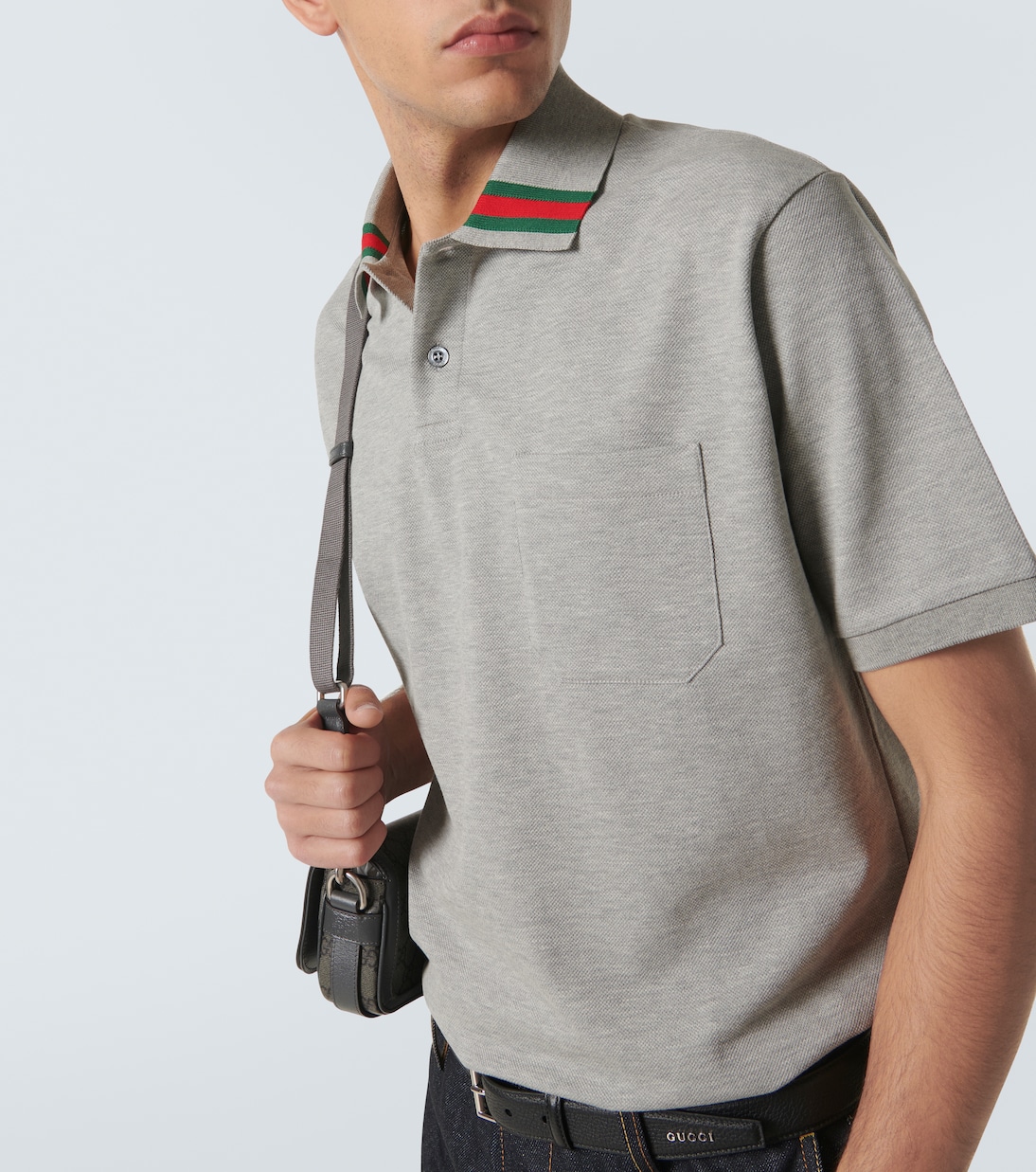 Polohemd Web Stripe aus Piqué | Gucci