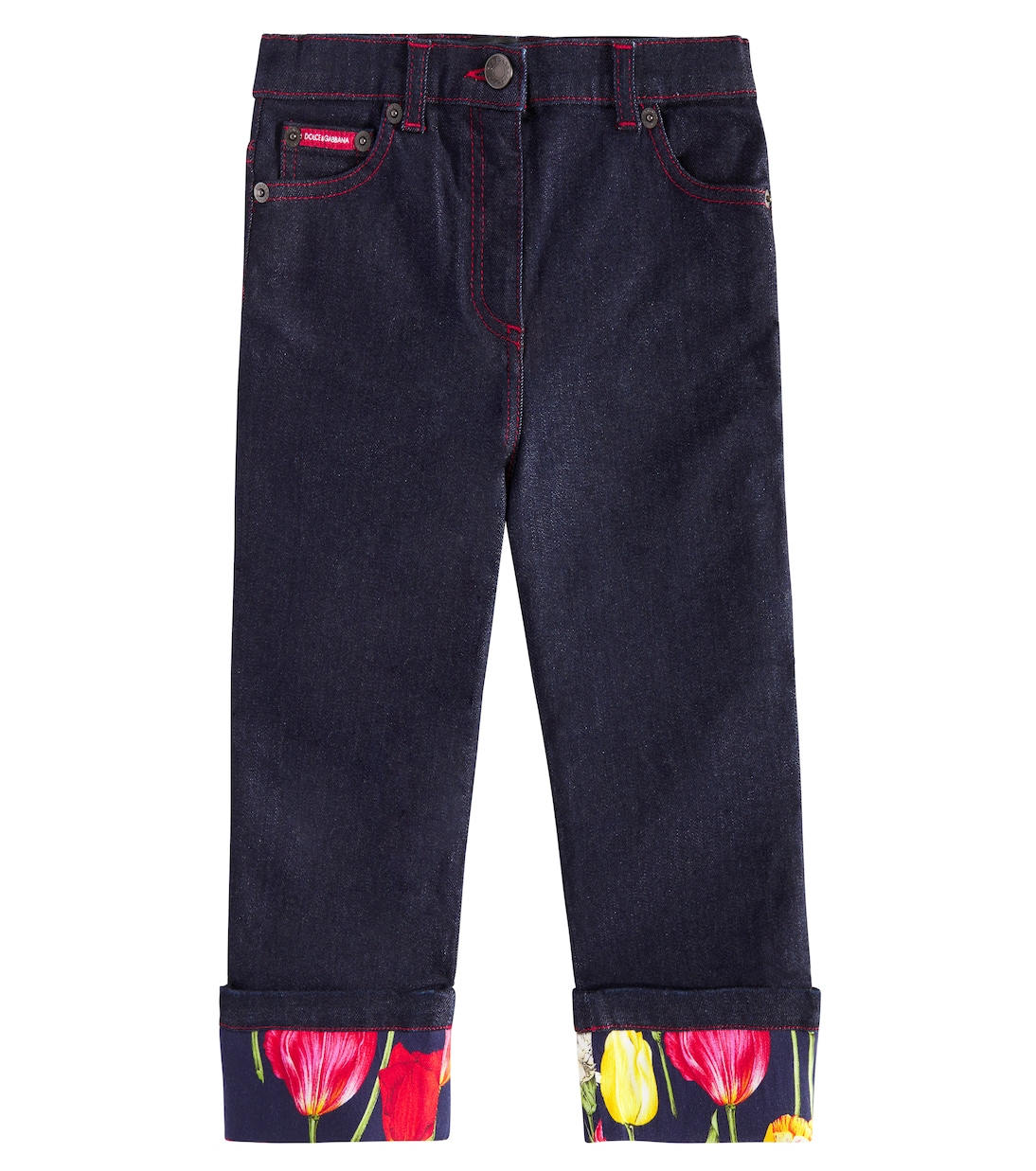 Jean droit à fleurs | Dolce&Gabbana Kids
